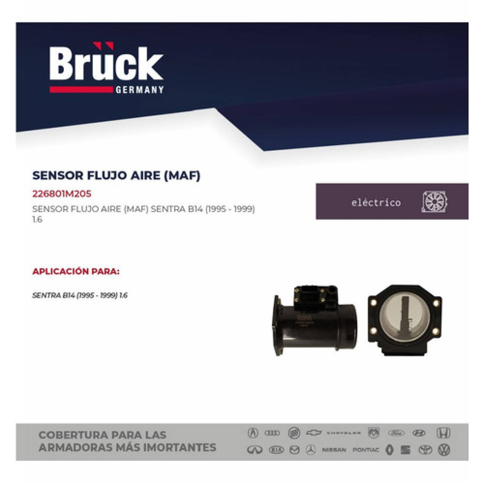Sensor Flujo Aire Maf Sentra B14 1995 - 2000 Bruck Germany