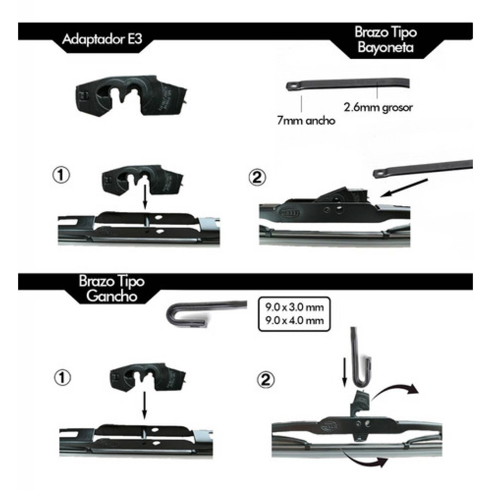 1 Pluma Limpiaparabrisas Hella Original Varias Medidas