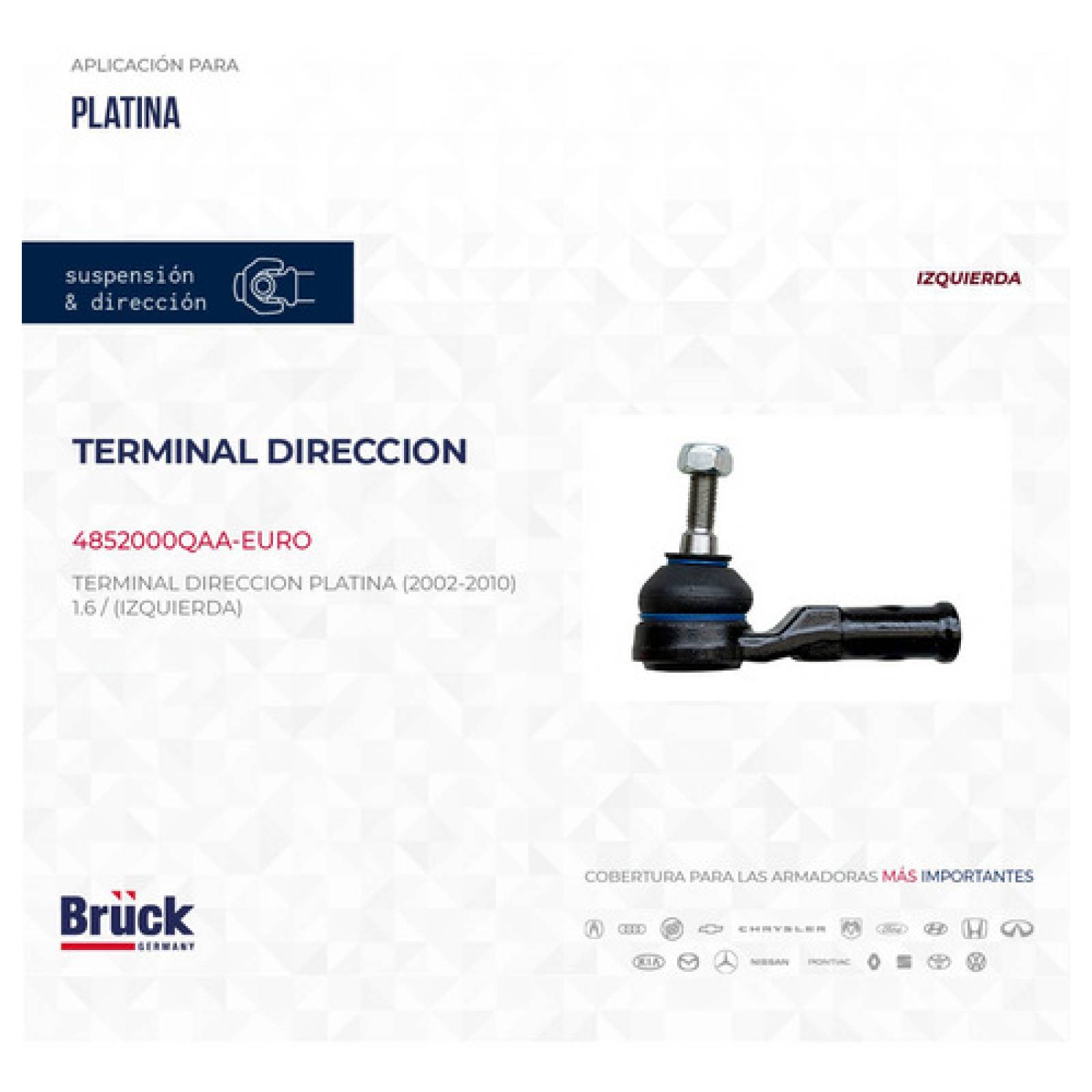 Terminal Direccion Nissan Platina 02-08 1.6 Lts, Renault Clio 02-07 1.6 Lts, Sandero, Izquierda, Euroespaña