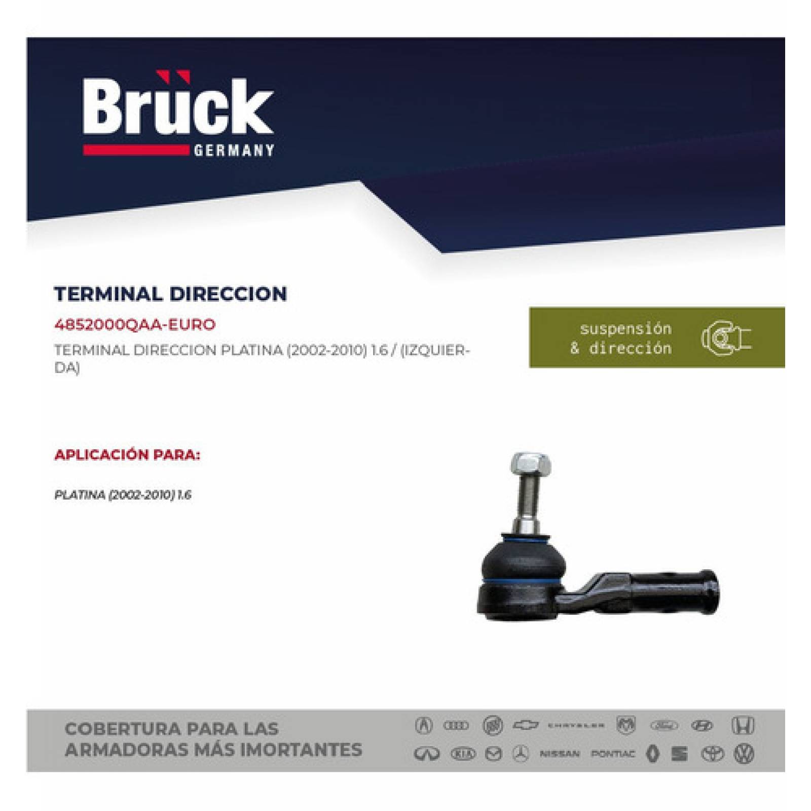 Terminal Direccion Nissan Platina 02-08 1.6 Lts, Renault Clio 02-07 1.6 Lts, Sandero, Izquierda, Euroespaña