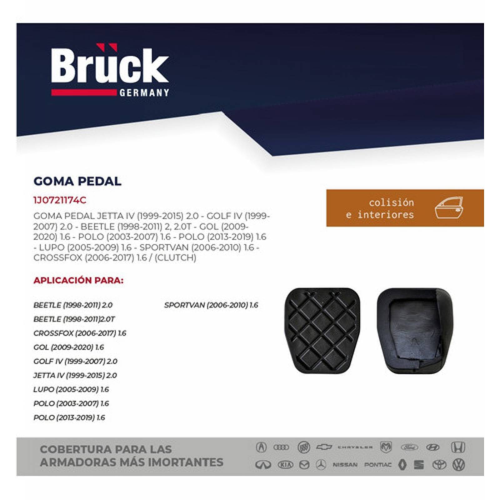 Goma Pedal Clutch Golf-jetta A4 Clasico 99-15 Gol Polo Lupo 