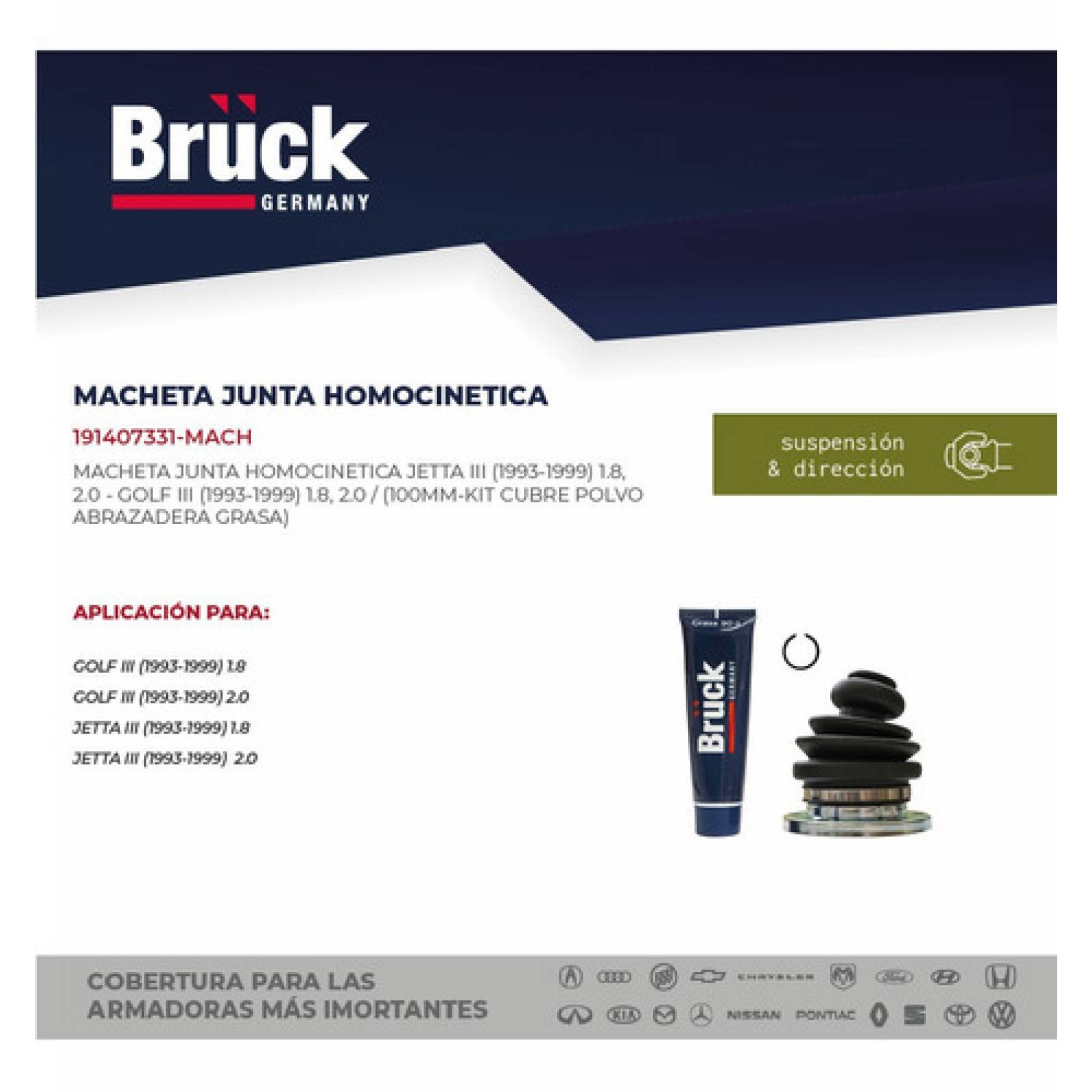 Balero Homocinetico Golf - Jetta A3 93-99, 100 Mm, Con Macheta, Lado Caja, Euroespaña