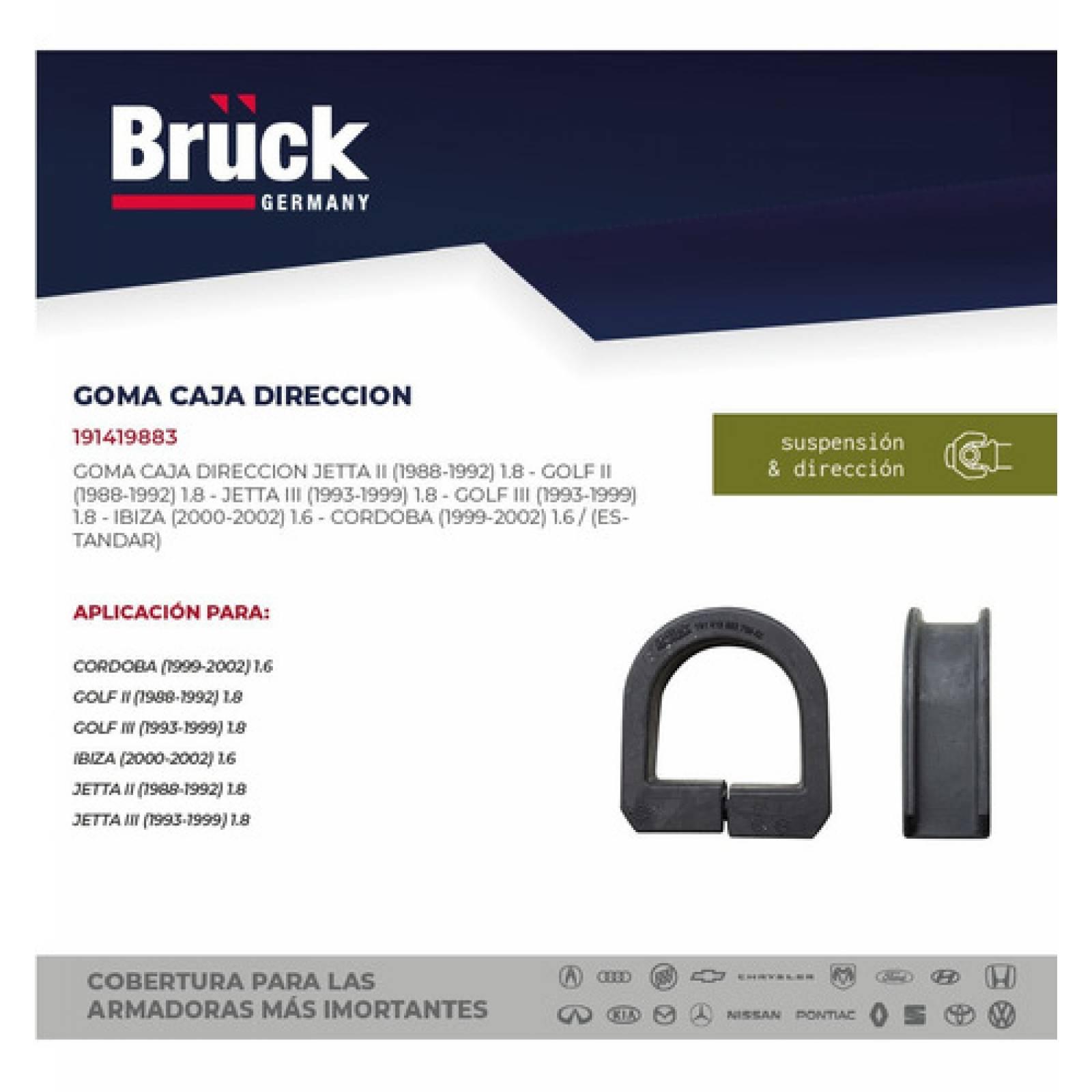 Goma Caja Direccion Golf Jetta A2 A3 87 - 97 98 99 Estandar