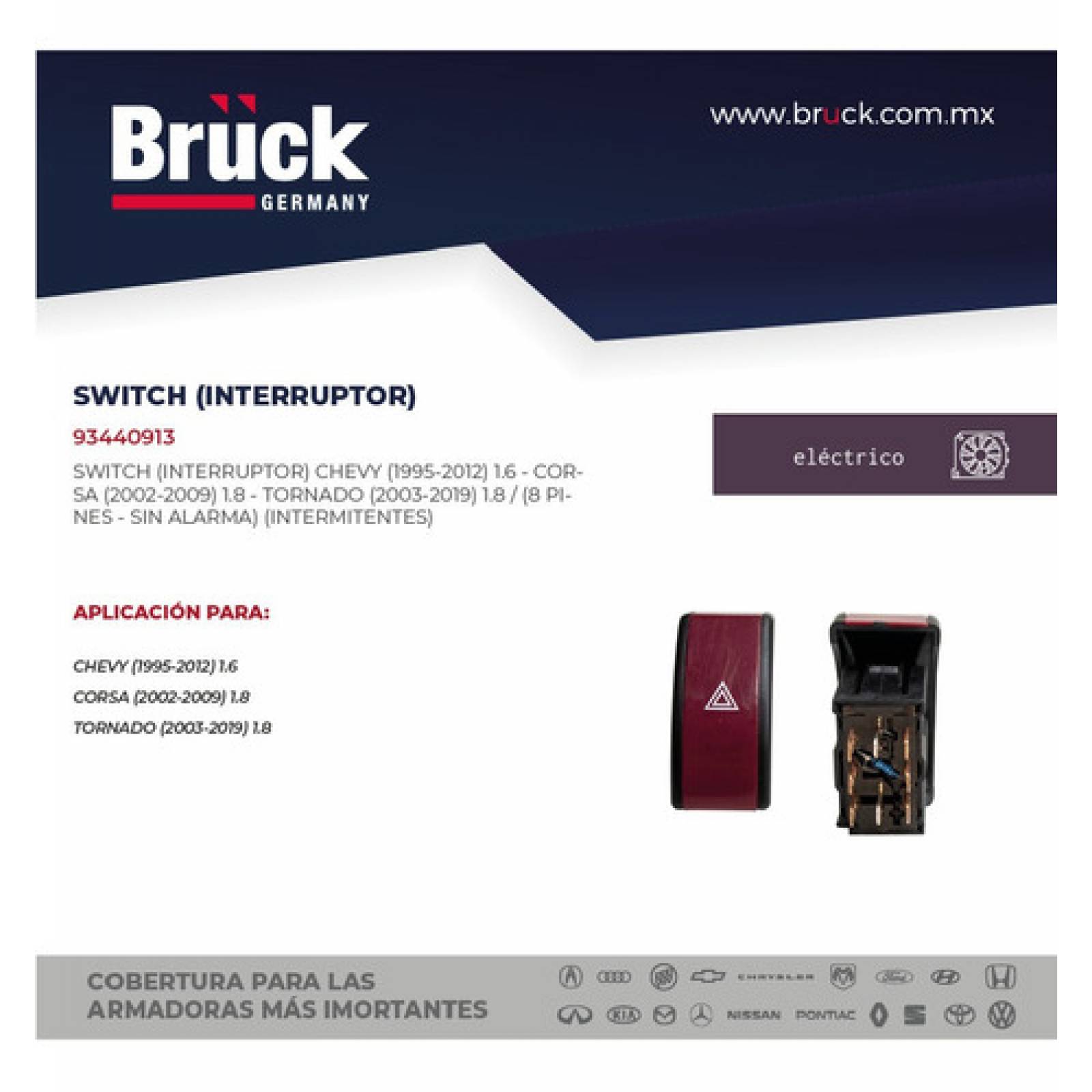 Switch Boton Intermitentes Chevy 2010 93440913