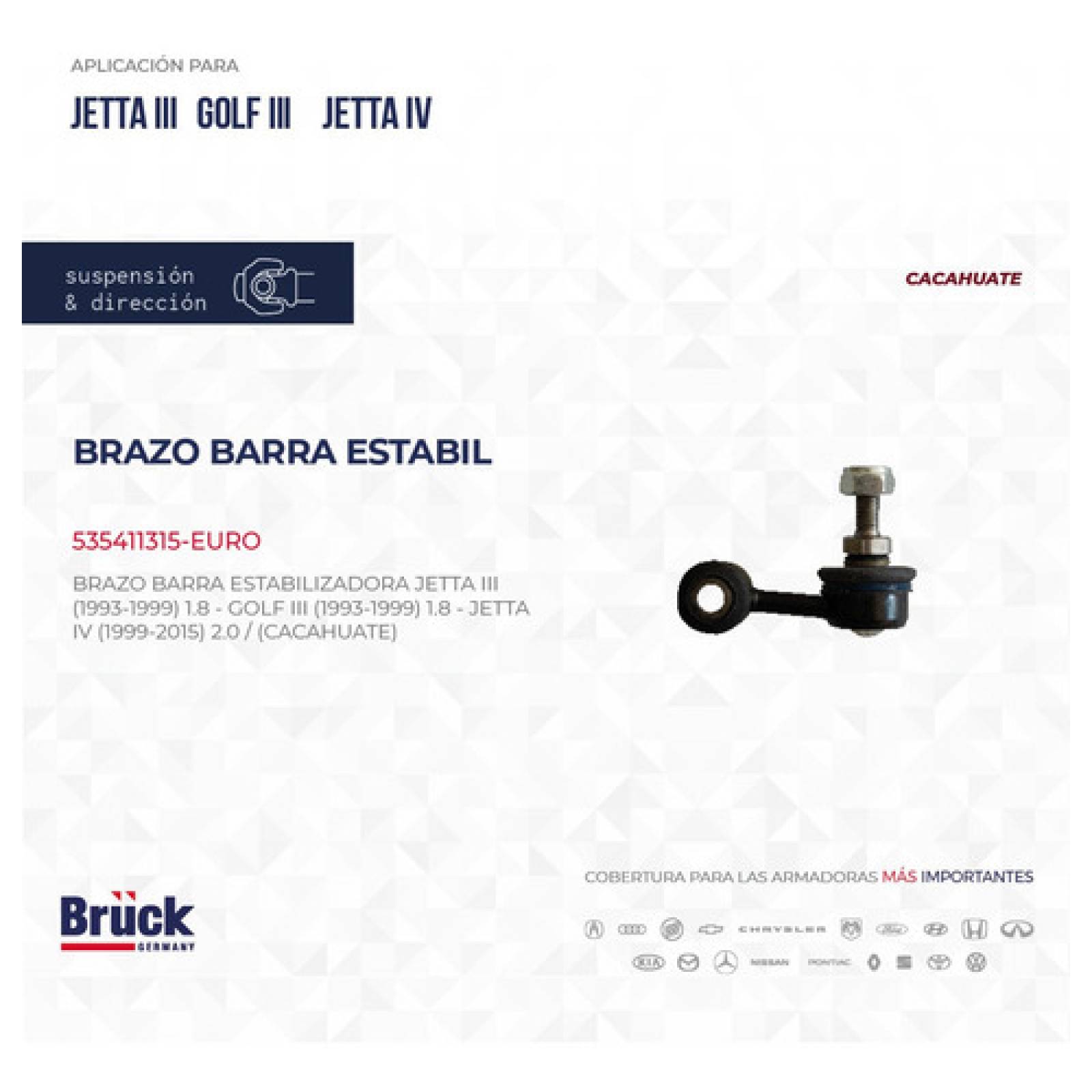 Tornillo Cacahuate Estabilizador Golf Jetta A3 Vr6