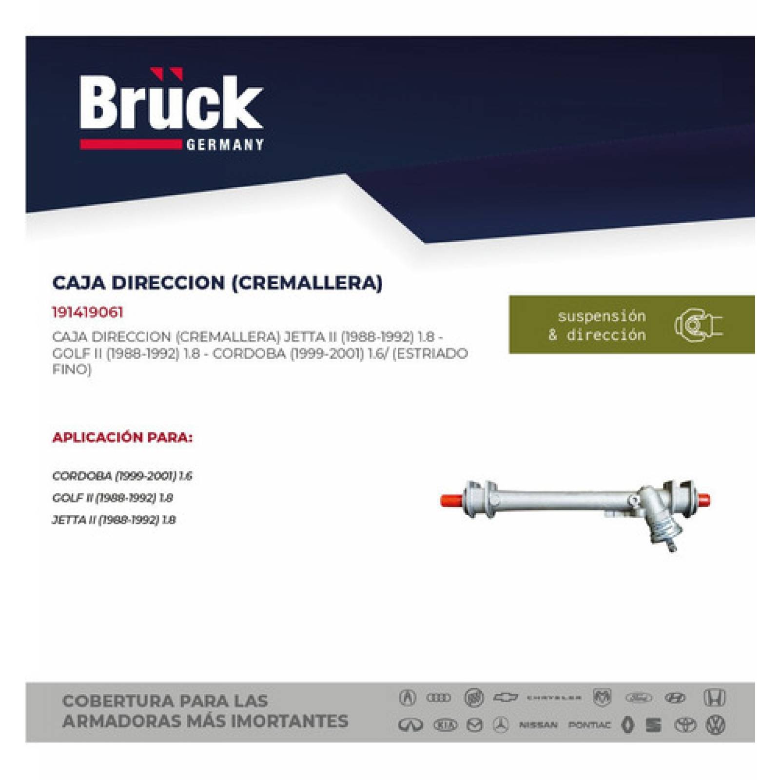 Caja Direccion Jetta Golf A2 87 88 89 90 91 92 Estriado Fino