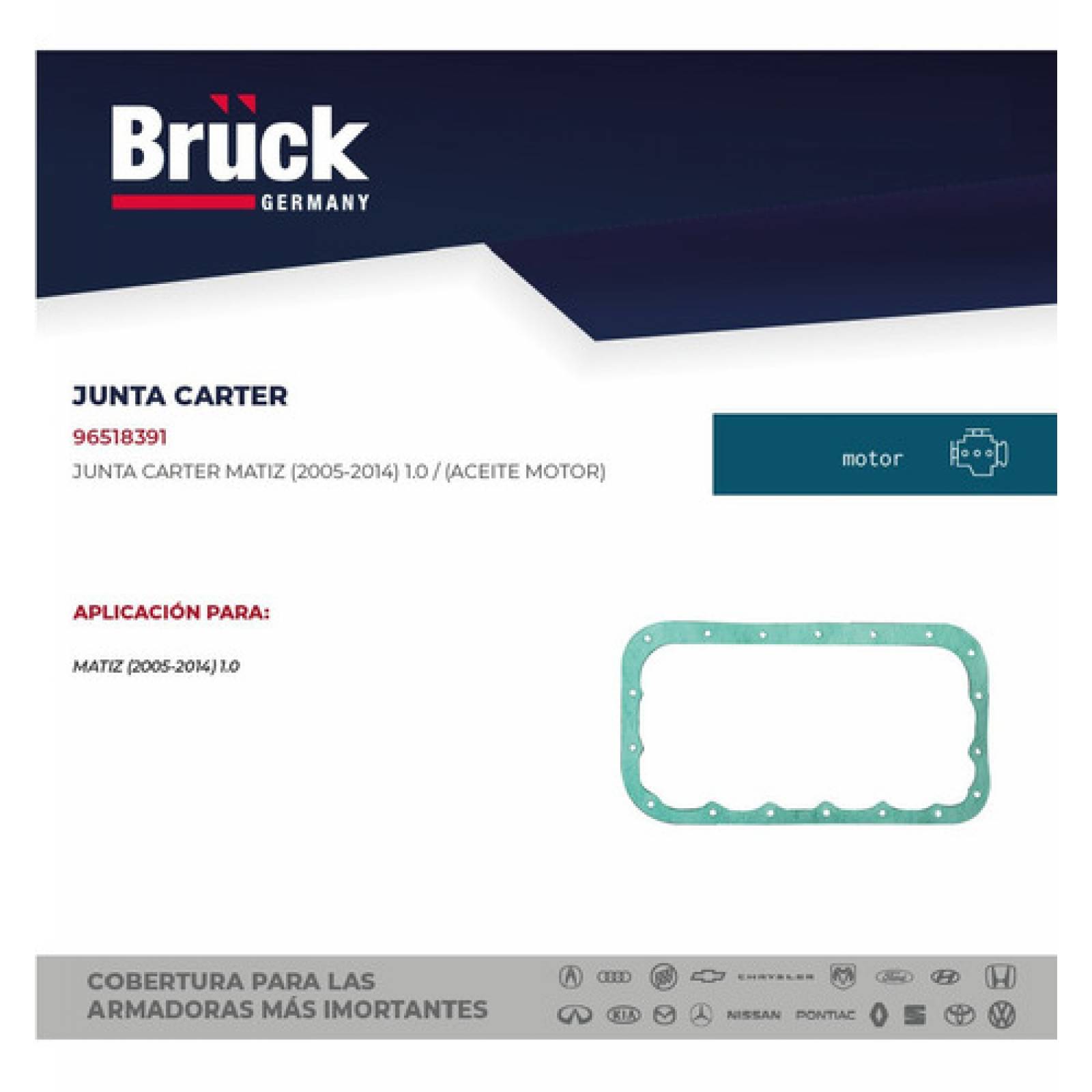 Junta Carter Aceite Matiz 2004 - 2015 Bruck