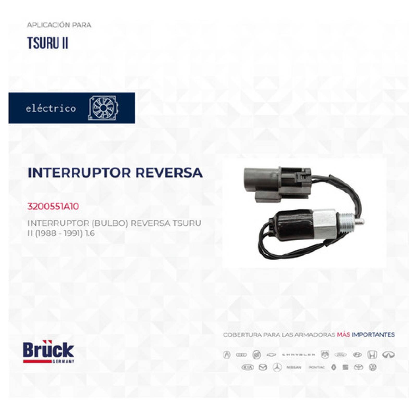 Bulbo Sensor Reversa Nissan Tsuru 2 Ii 1988 1989 1990 1991