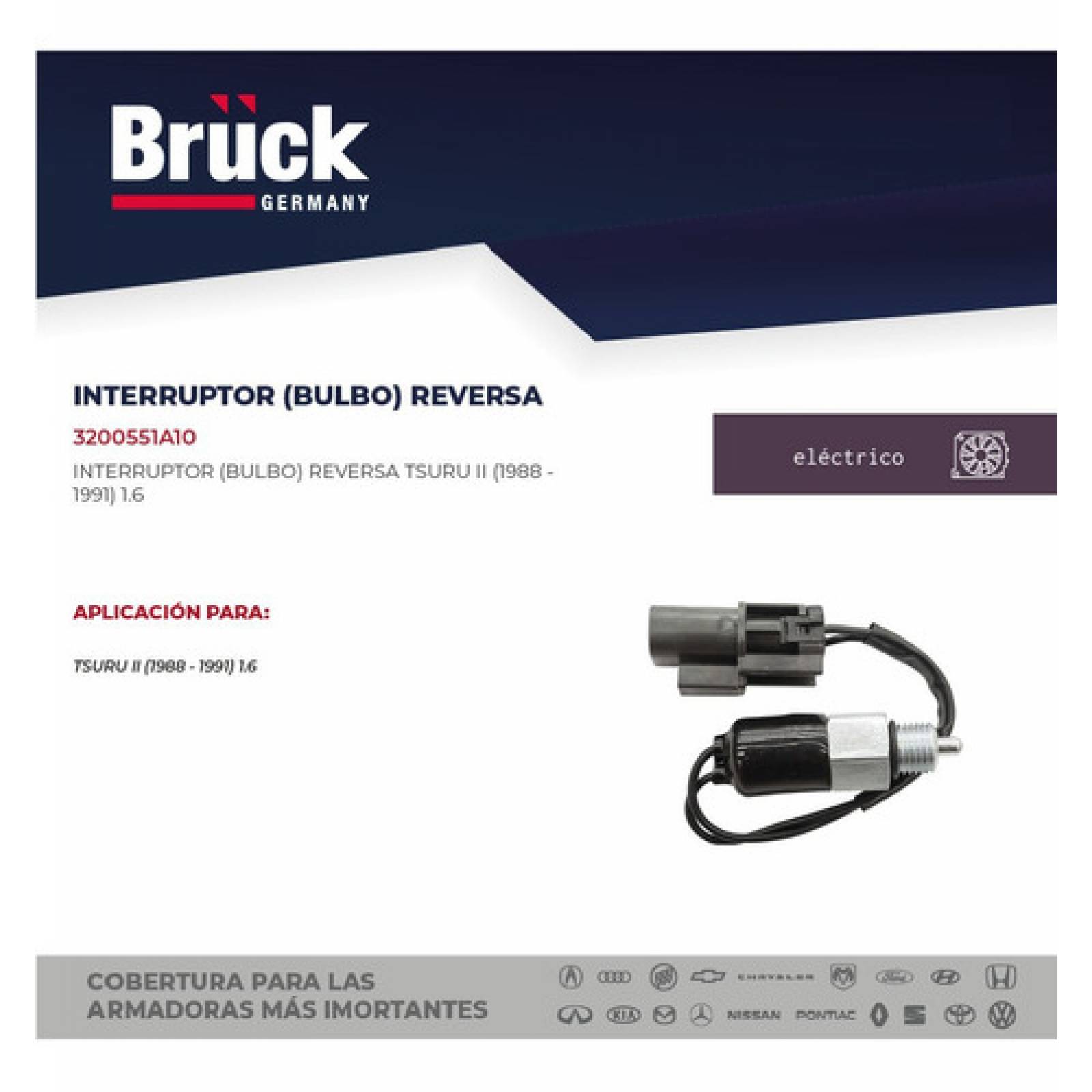 Bulbo Sensor Reversa Nissan Tsuru 2 Ii 1988 1989 1990 1991