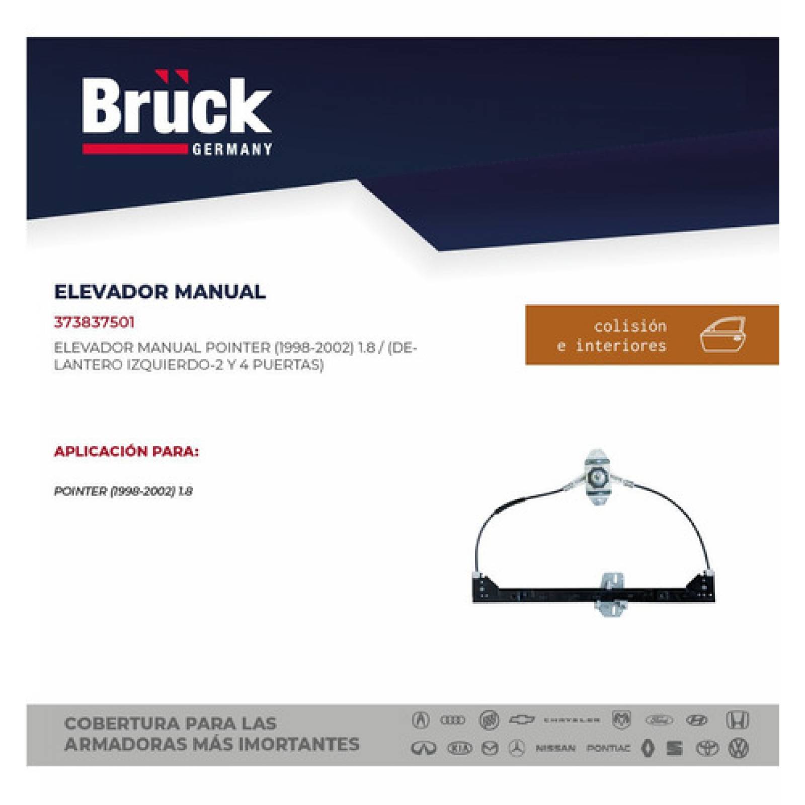 Elevador Vidrios Manual Pointer 2001 1.8 Del