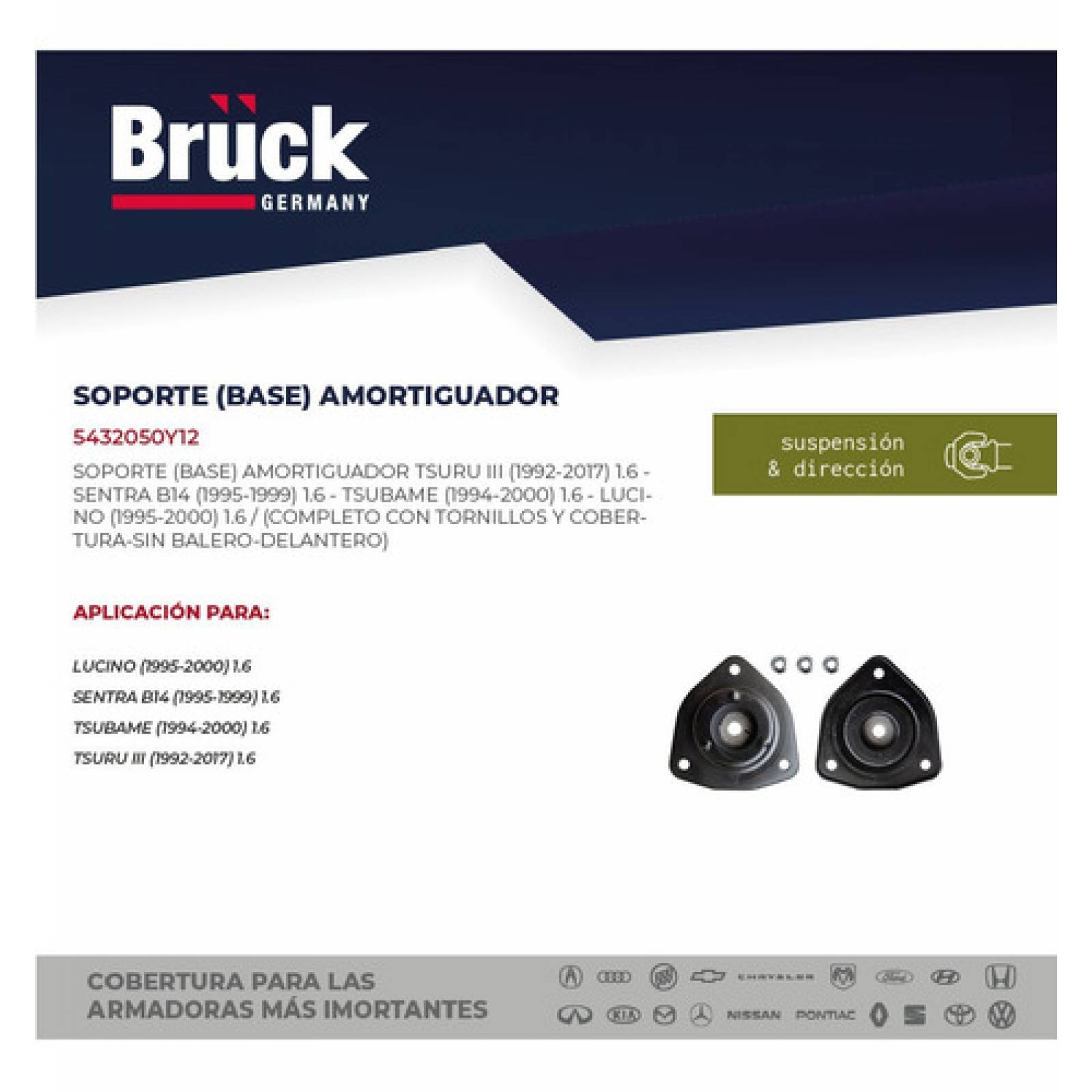 Soporte Base Amortiguador Tsuru I I I 92-15 Delantera Bruck