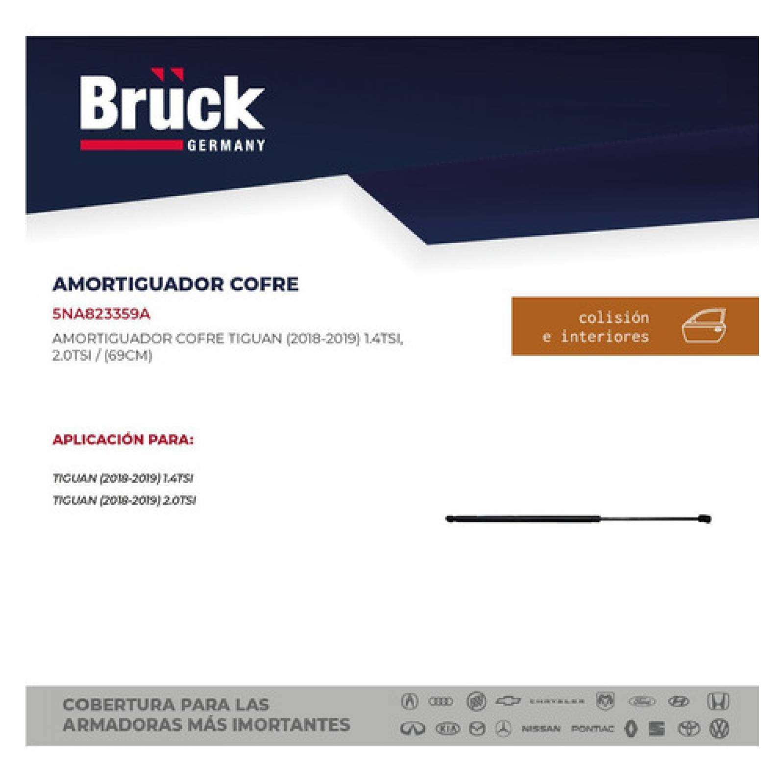 Amortiguador Cofre Volkswagen Tiguan 2018-2019 Bruck Germany