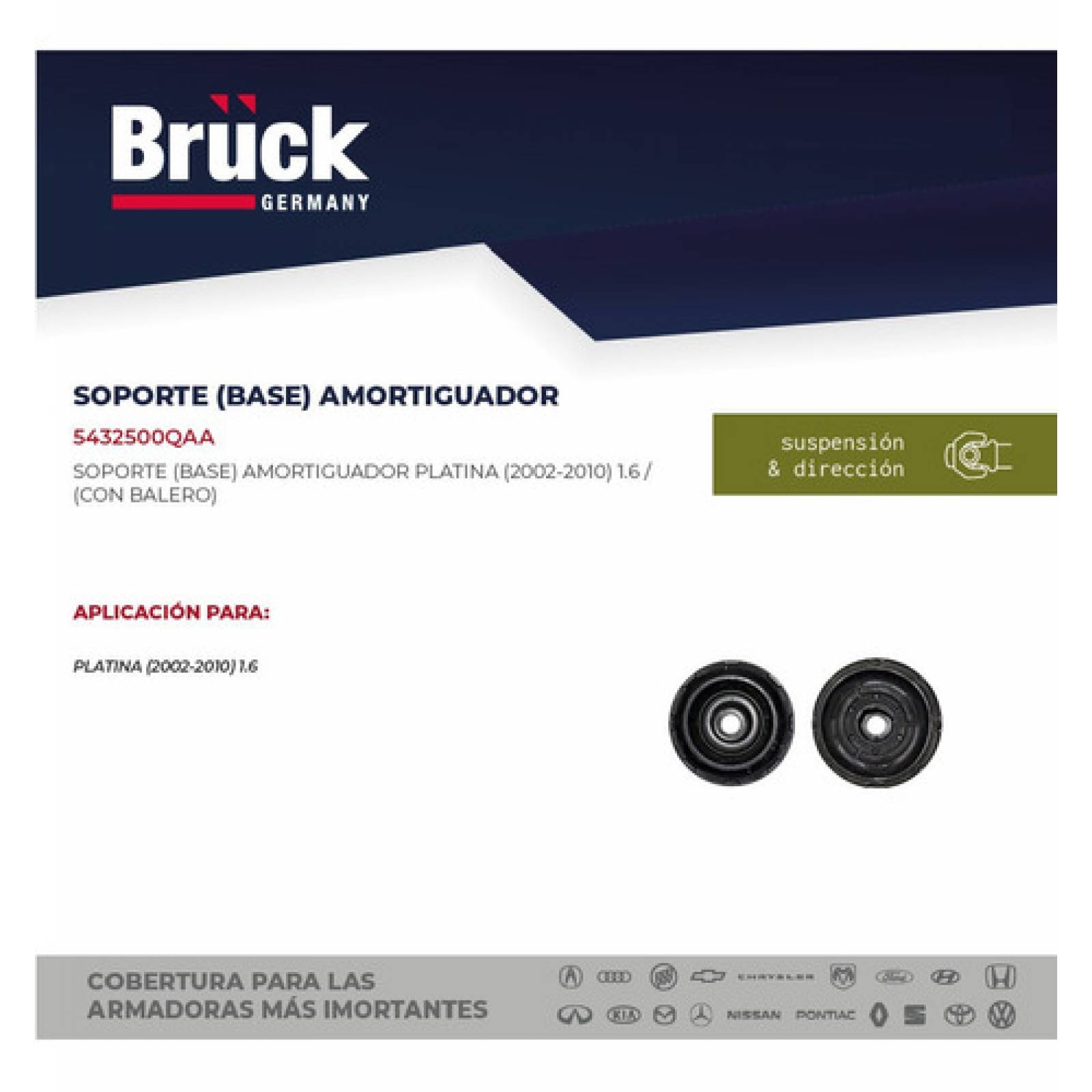 Soporte Base Amortiguador Platina 02-08 C/ Platillo S/balero