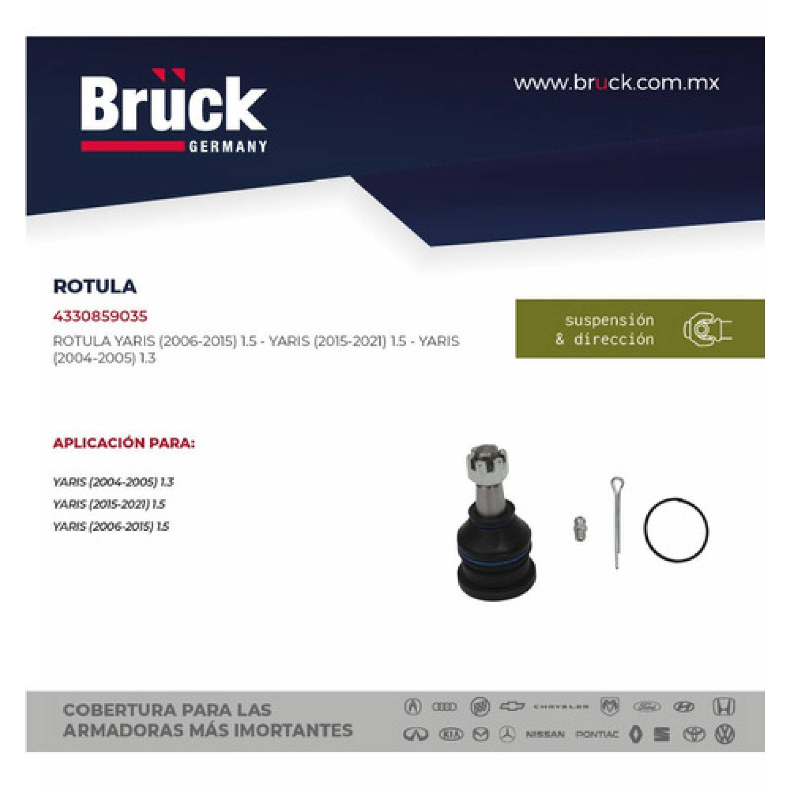 Rotula Toyota Yaris 2004-2015 Delantera Inferior Bruck