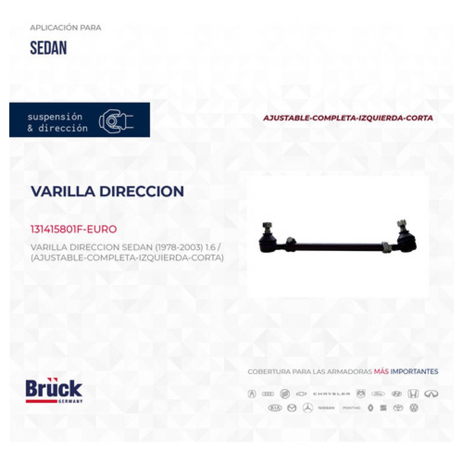 Varilla Direccion Vw Vocho Sedan 73-05 Izq Ajustable Corta