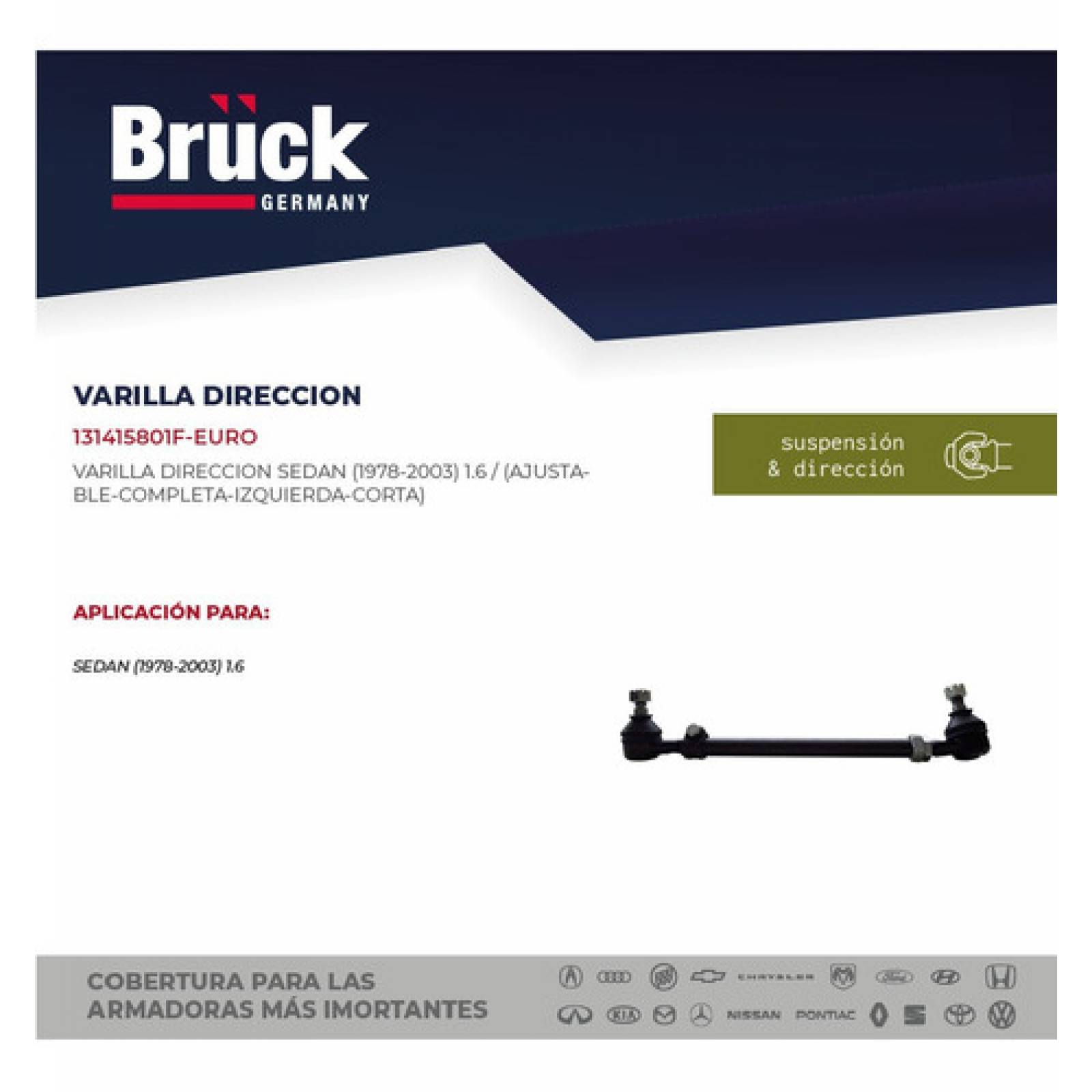 Varilla Direccion Vw Vocho Sedan 73-05 Izq Ajustable Corta