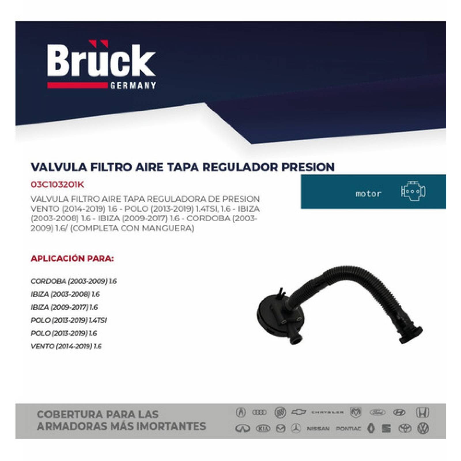 Valvula Aire Regula Presion Vw Vento 15 1.6 16v 03c103201k