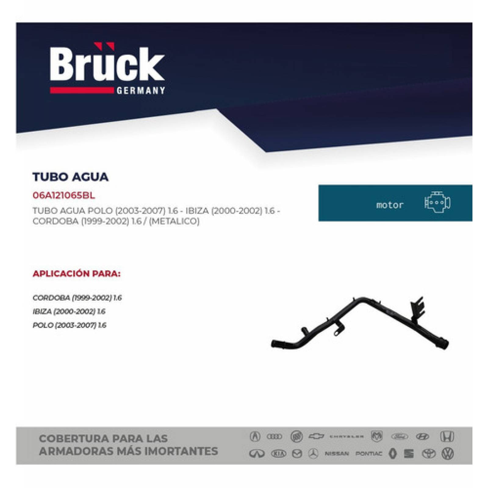 Tubo Agua Seat Ibiza 2002 1.6 Bruck-germany