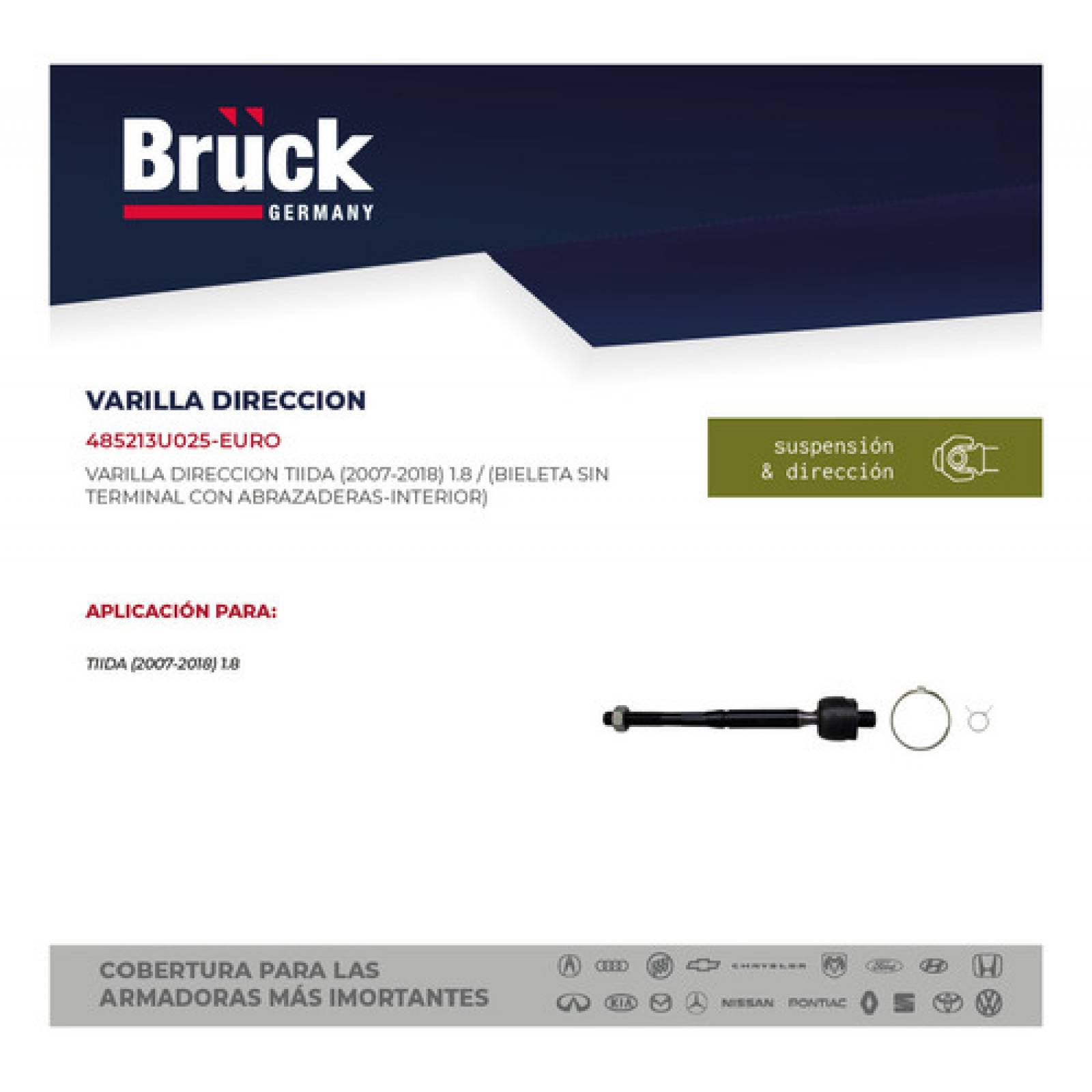 Bieleta Varilla Direccion Nissan Tiida 2006-2012 Con Abrazaderas Sin Terminal Euroespaña 