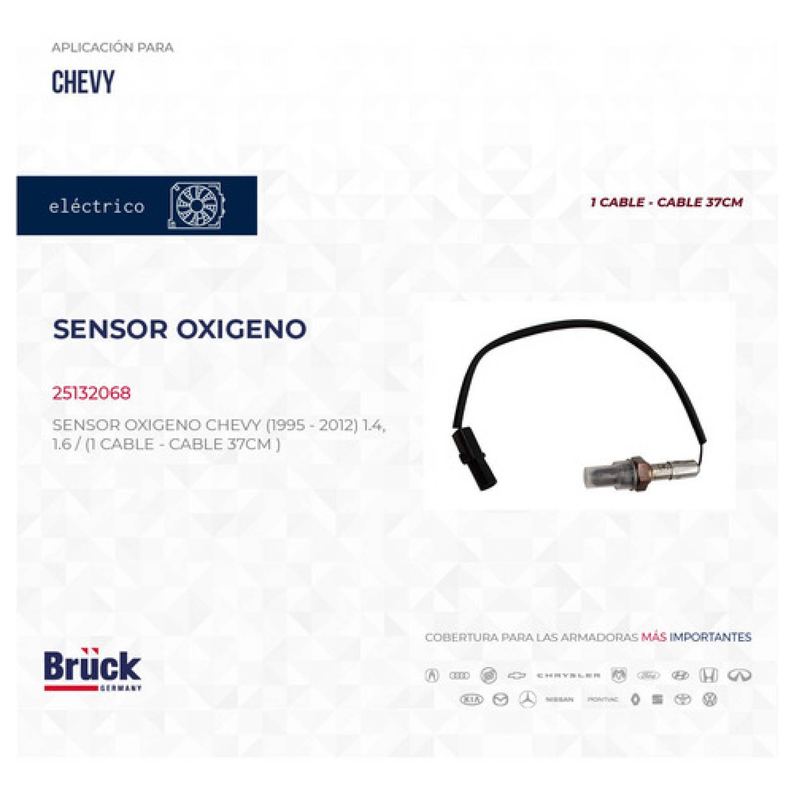 Sensor Oxigeno Chevy 94-98 1.4 1.6 1 Cable Antes Catalizador