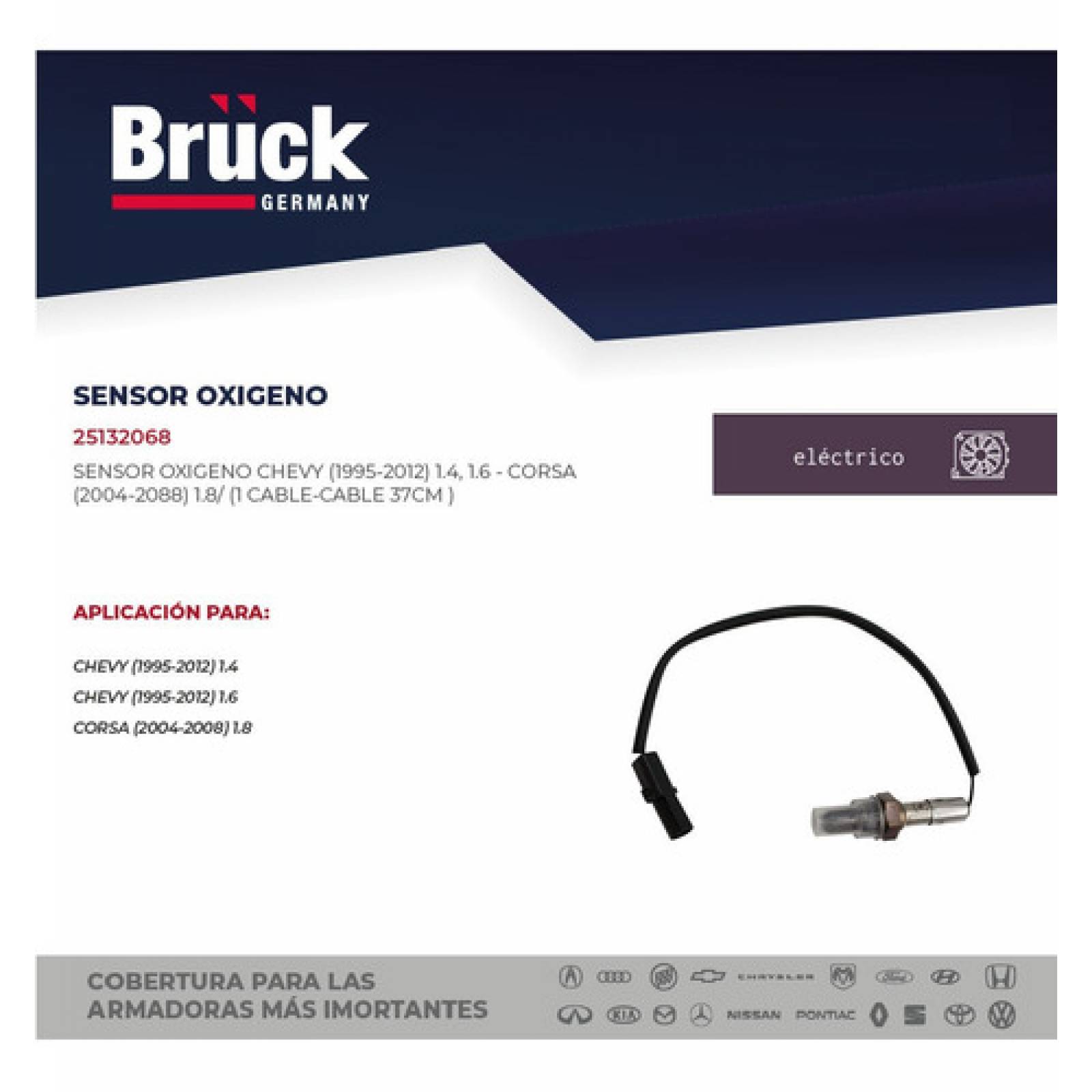 Sensor Oxigeno Chevy 94-98 1.4 1.6 1 Cable Antes Catalizador