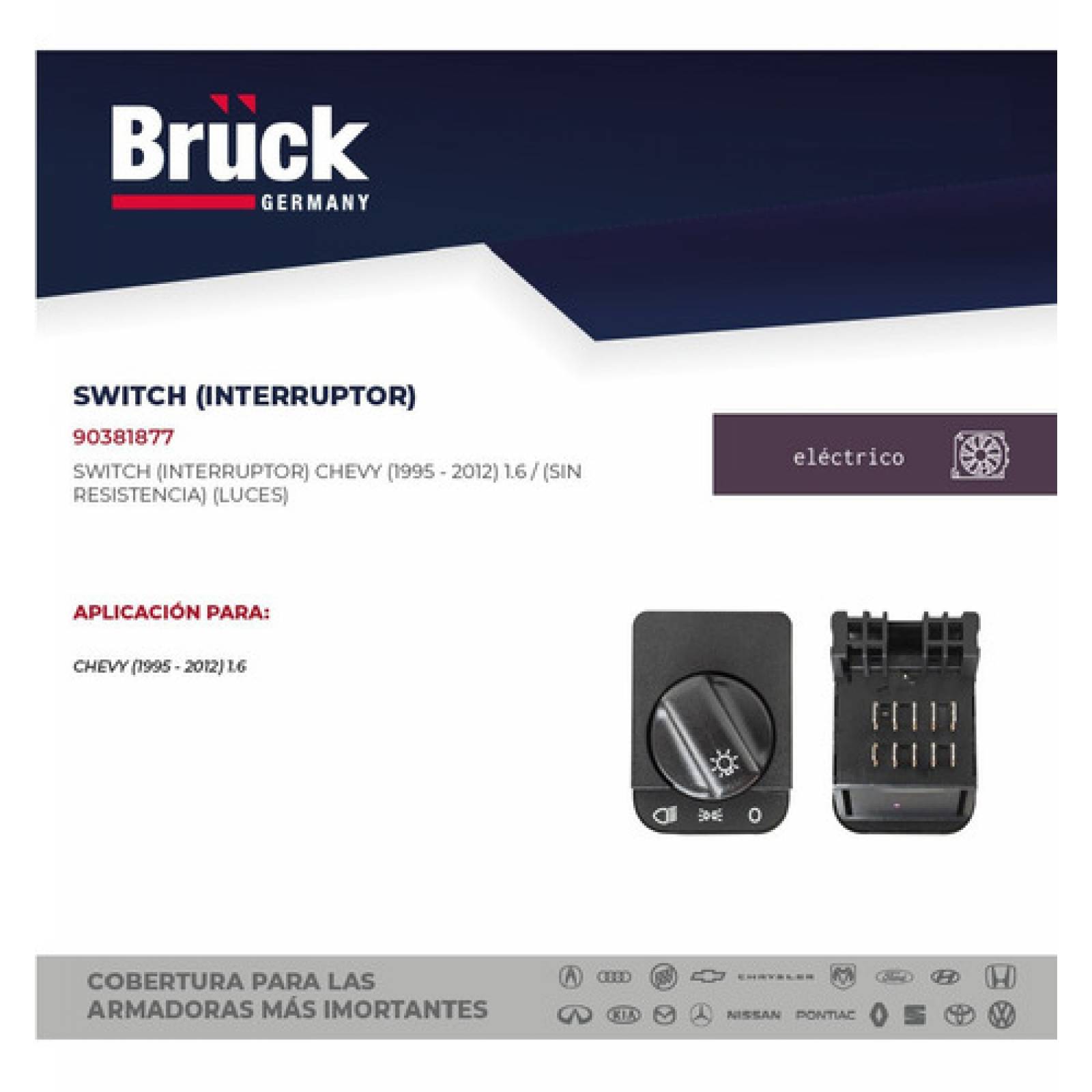 Switch Boton Luces Chevy 2008 90381877