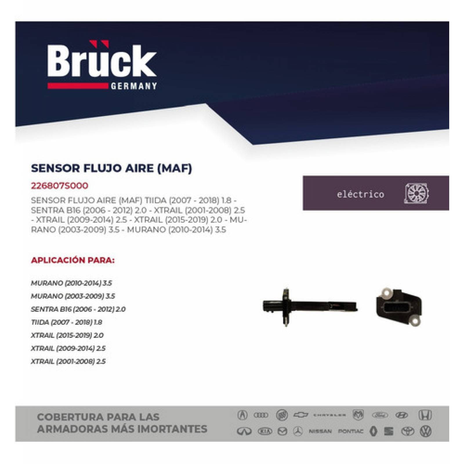 Sensor Flujo Aire Maf Tiida Sentra B16 2007 - 2012 1.8 Lit