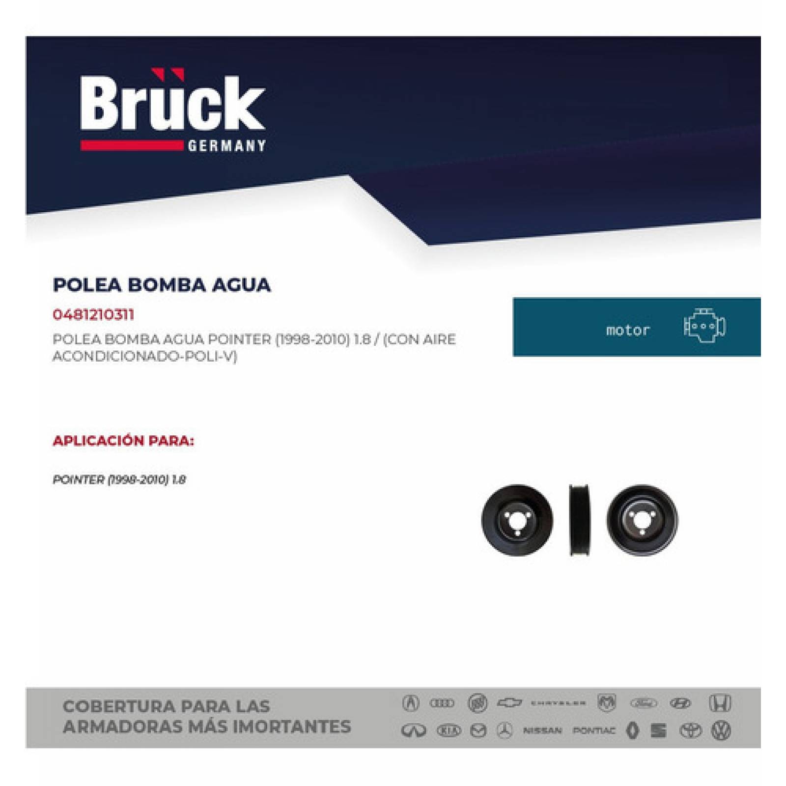 Polea Bomba Agua Pointer 00-08 Poli V C/a Acondicionado