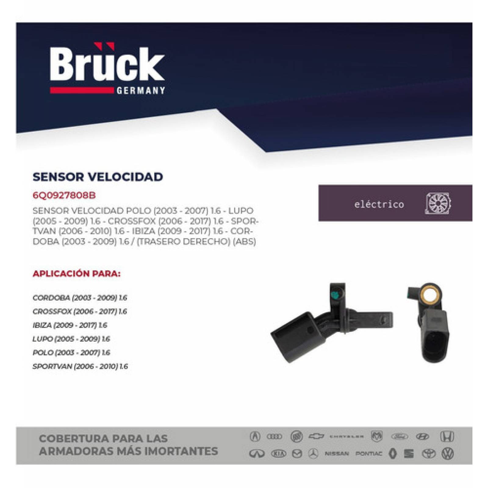 Sensor Velocidad Polo 03 - 12 Lupo Ibiza Tras Derecho Abs