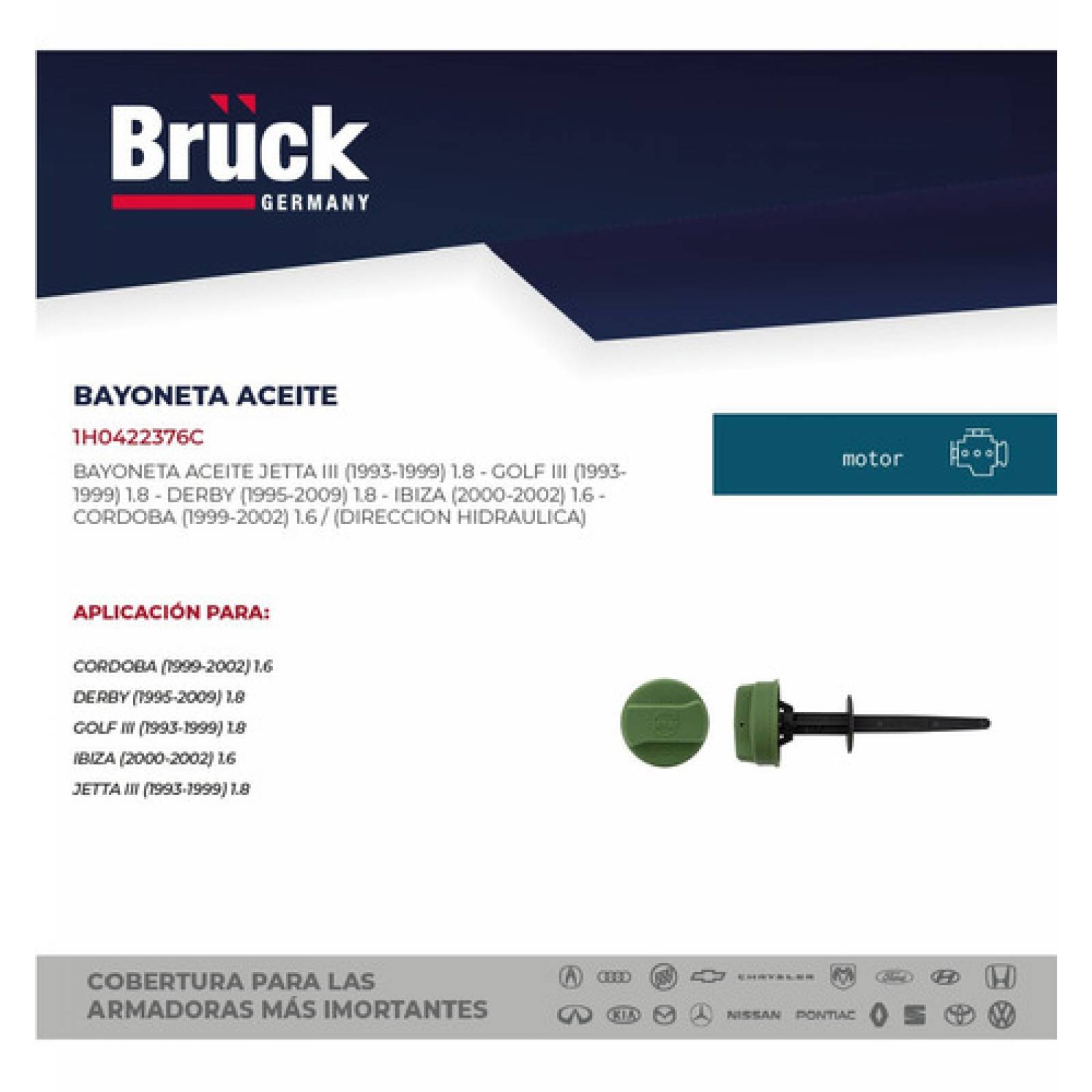 Bayoneta Aceite Direccion Hidraulica Golf Jetta A3 93 - 99 Derby, Ibiza 93 - 02 Bruck Germany