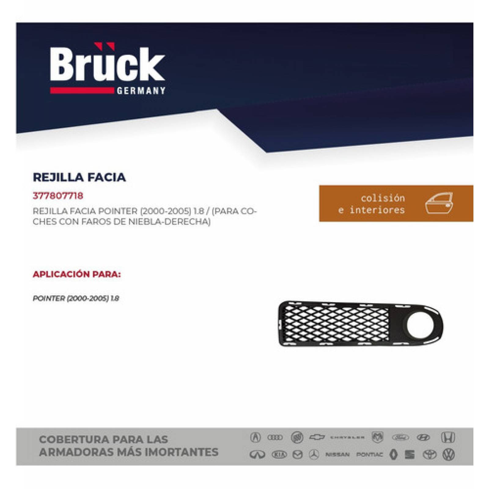 Rejilla Facia Pointer 00 01 02 03 04 05 Copiloto Der S/faro