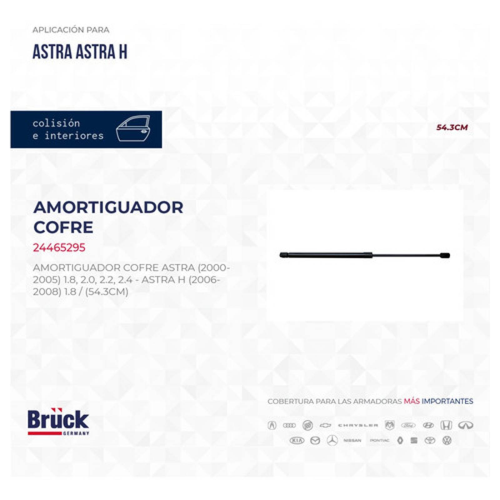 Amortiguador Cofre Chevrolet Astra 2007 1.8 Bruck-germany