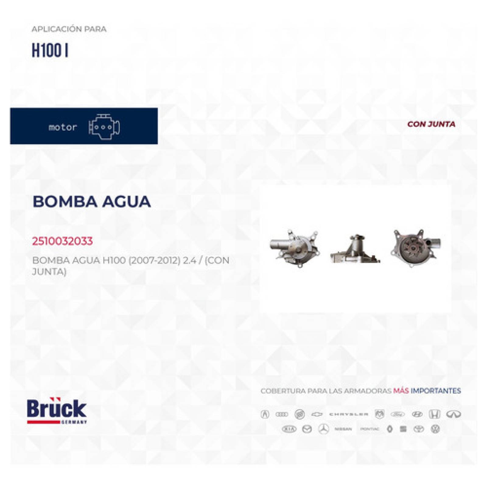 Bomba Agua Hyundai H-100 03-05 Motor A Gasolina Euroespaña