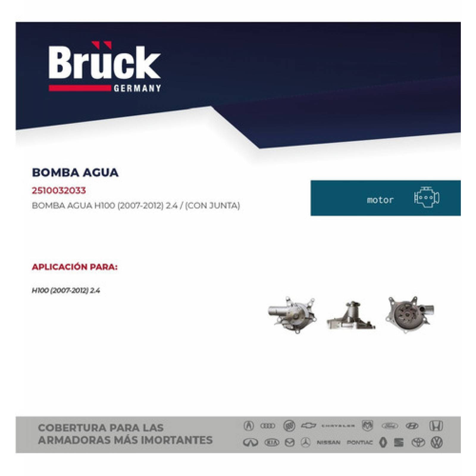 Bomba Agua Hyundai H-100 03-05 Motor A Gasolina Euroespaña