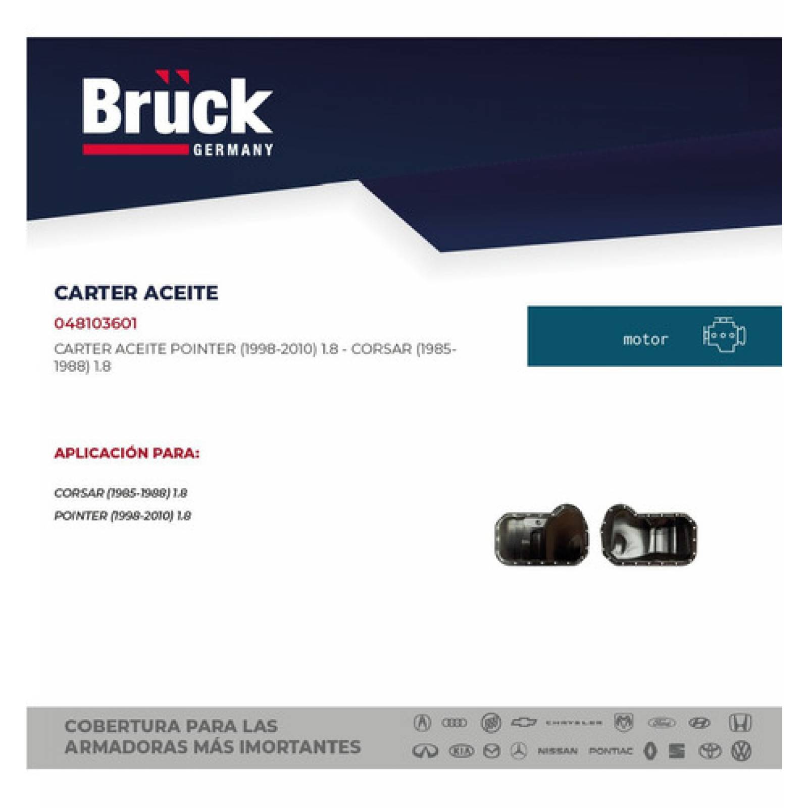 Carter De Aceite Vw Pointer 02-08 1.8 Lts Corsar 1.8 Bruck