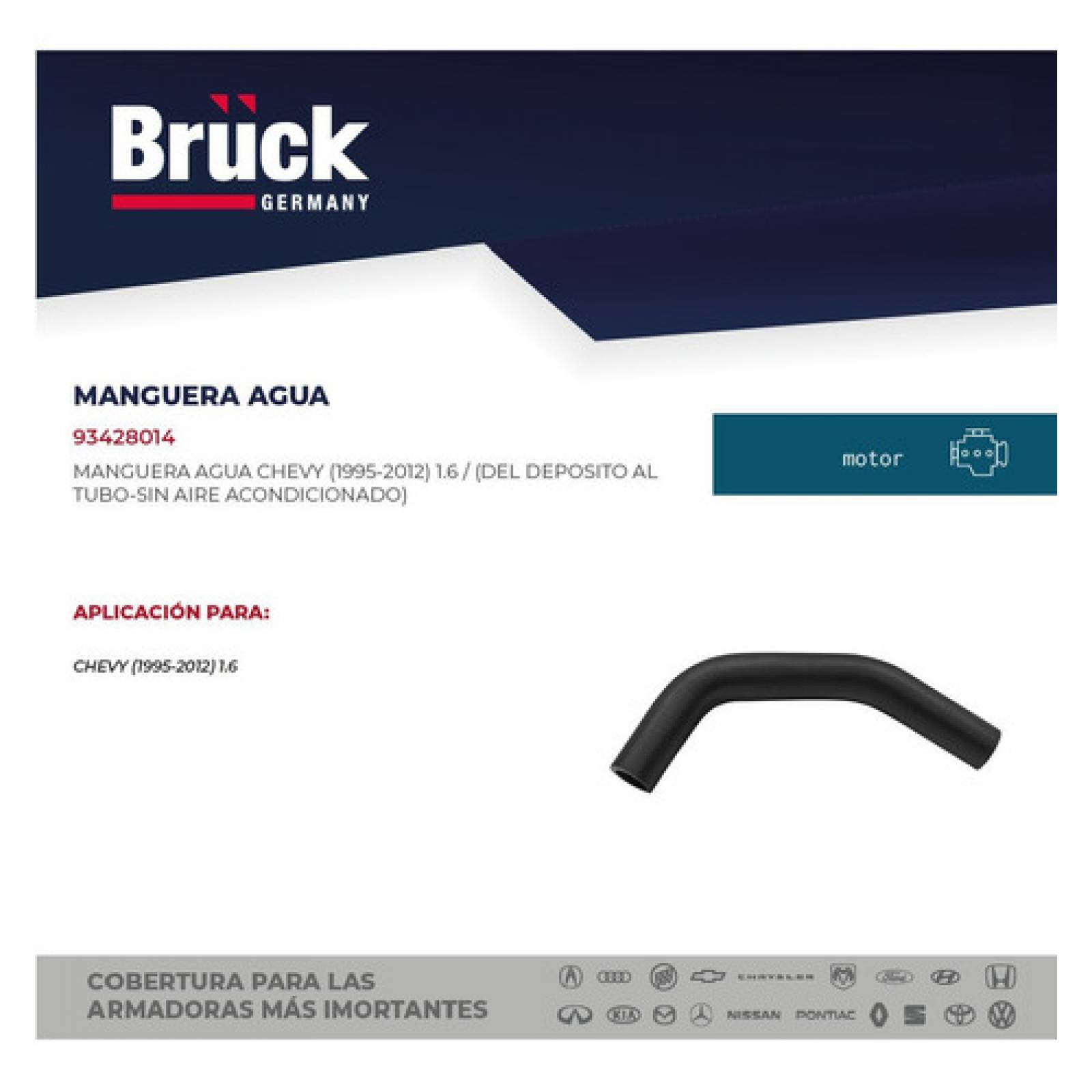 Manguera Agua Chevy 94-12 S/aa Del Deposito Al Tubo