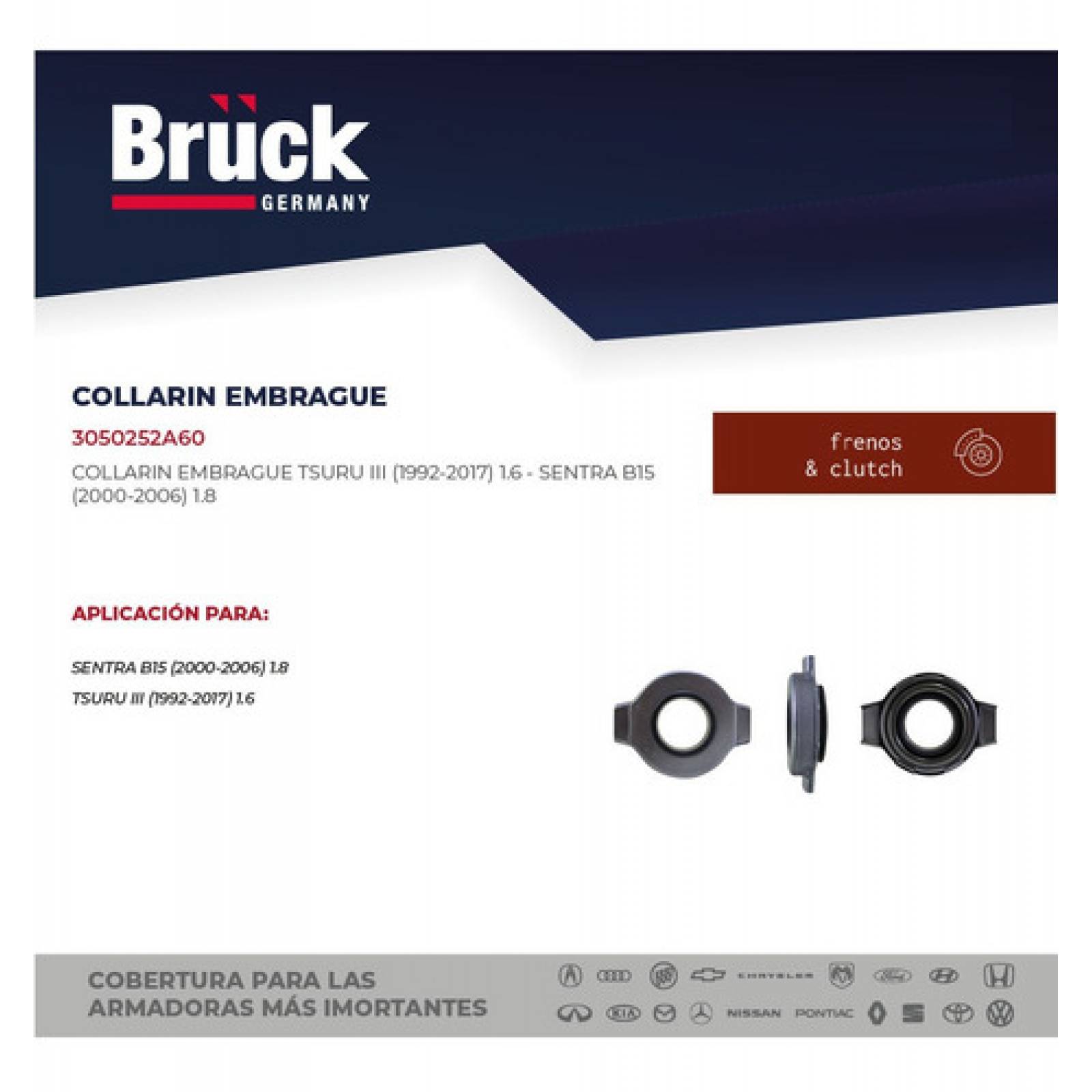 Collarin Clutch Mecanico Tsuru I I I 92-15 16 Valvulas, Sentra B15 01-05, Bruck Germany 