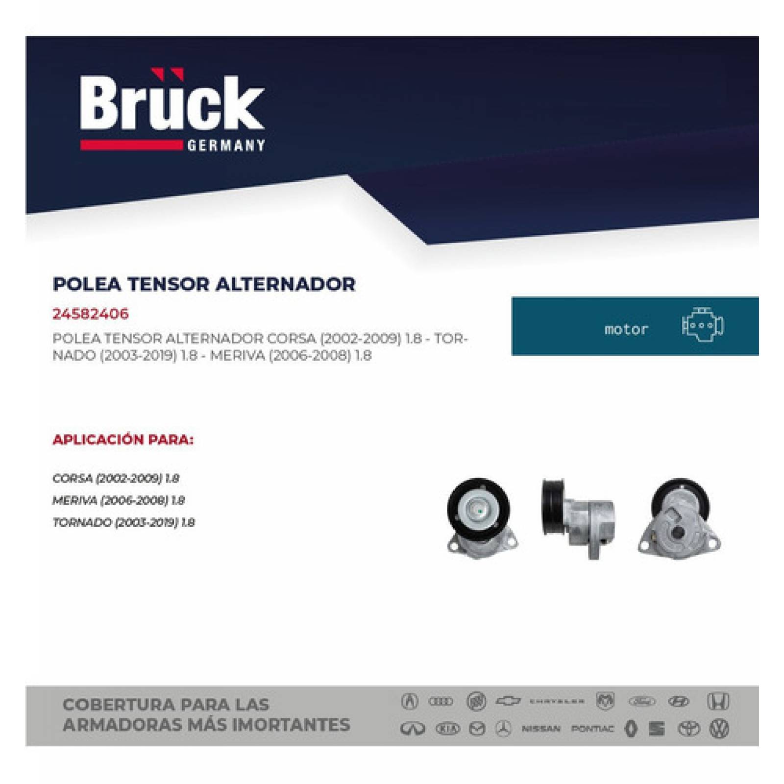 Polea Tensora Alternador Corsa Tornado 06-09 Meriva 1.8 Lts