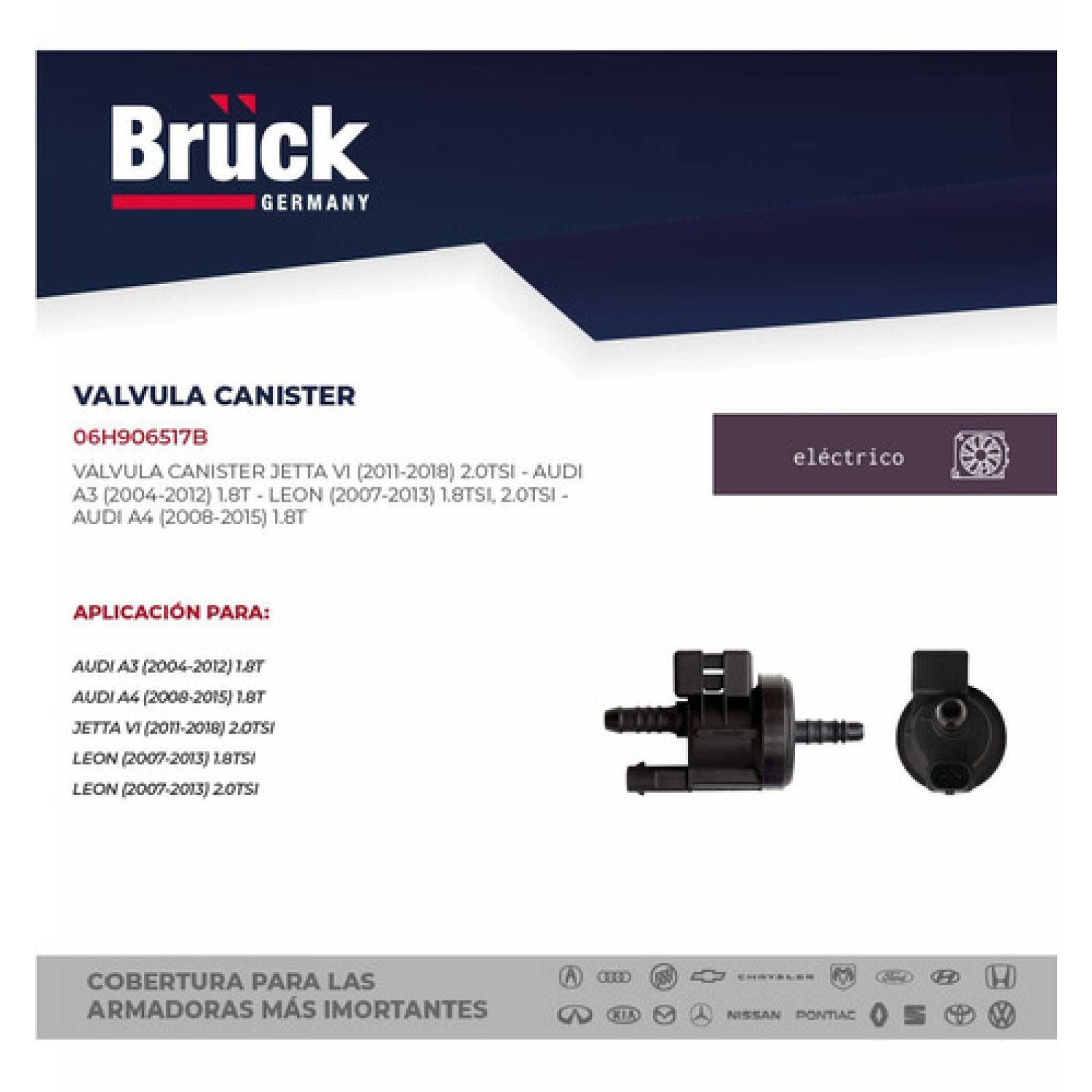 Válvula Canister Jetta A6 11-17 2.0 Turbo Audi A3 1.8 Turbo
