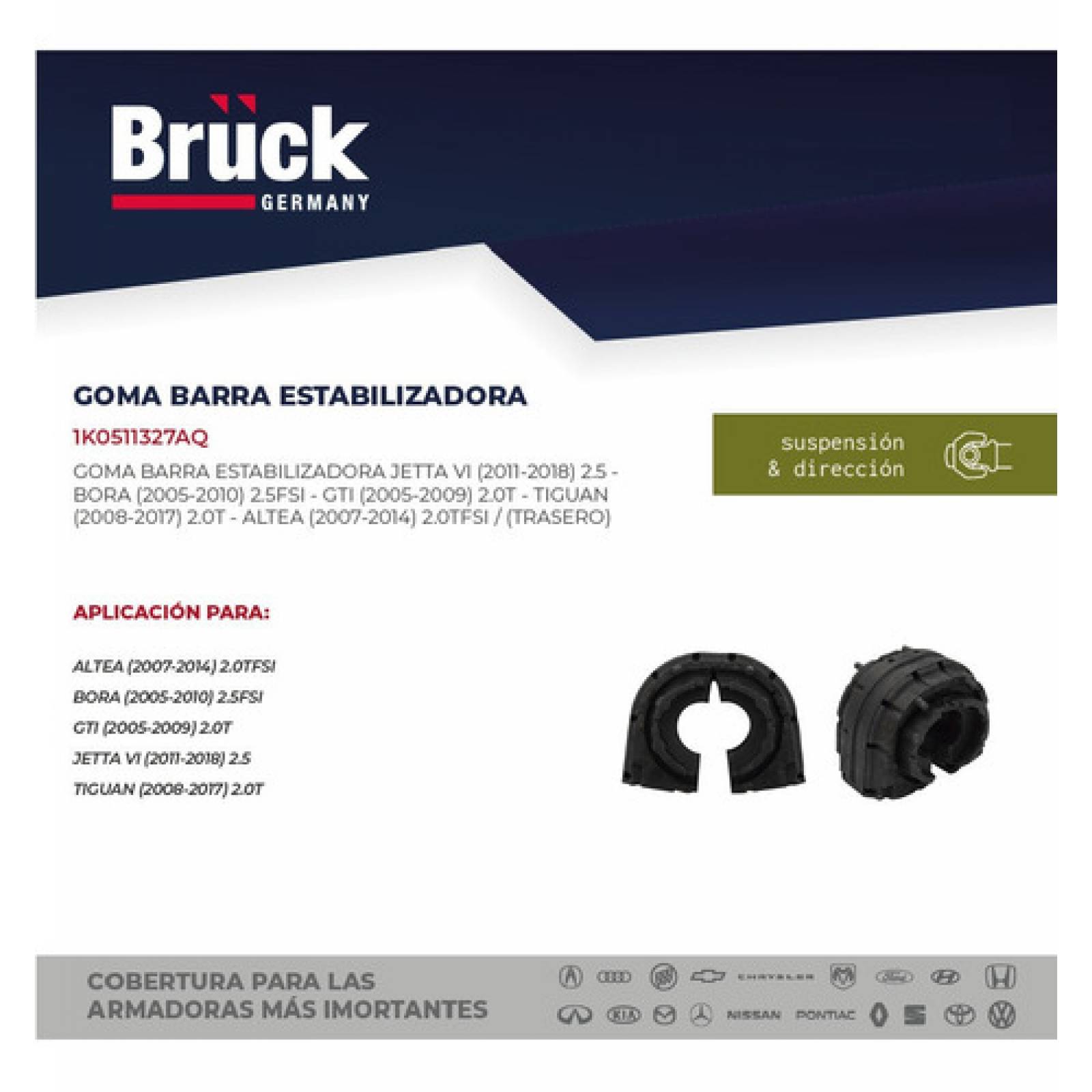 Goma Barra Estabilizadora Jetta 11-17 Golf A5 Bicentenario 