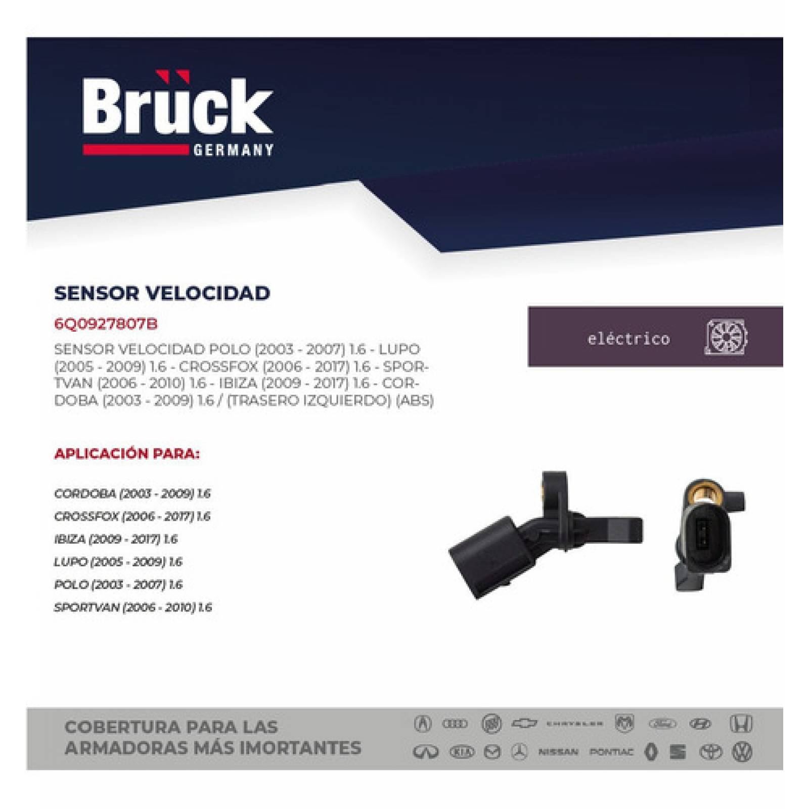 Sensor Velocidad Polo 03 - 12 Lupo 04 - 09 Ibiza Trasero Izq