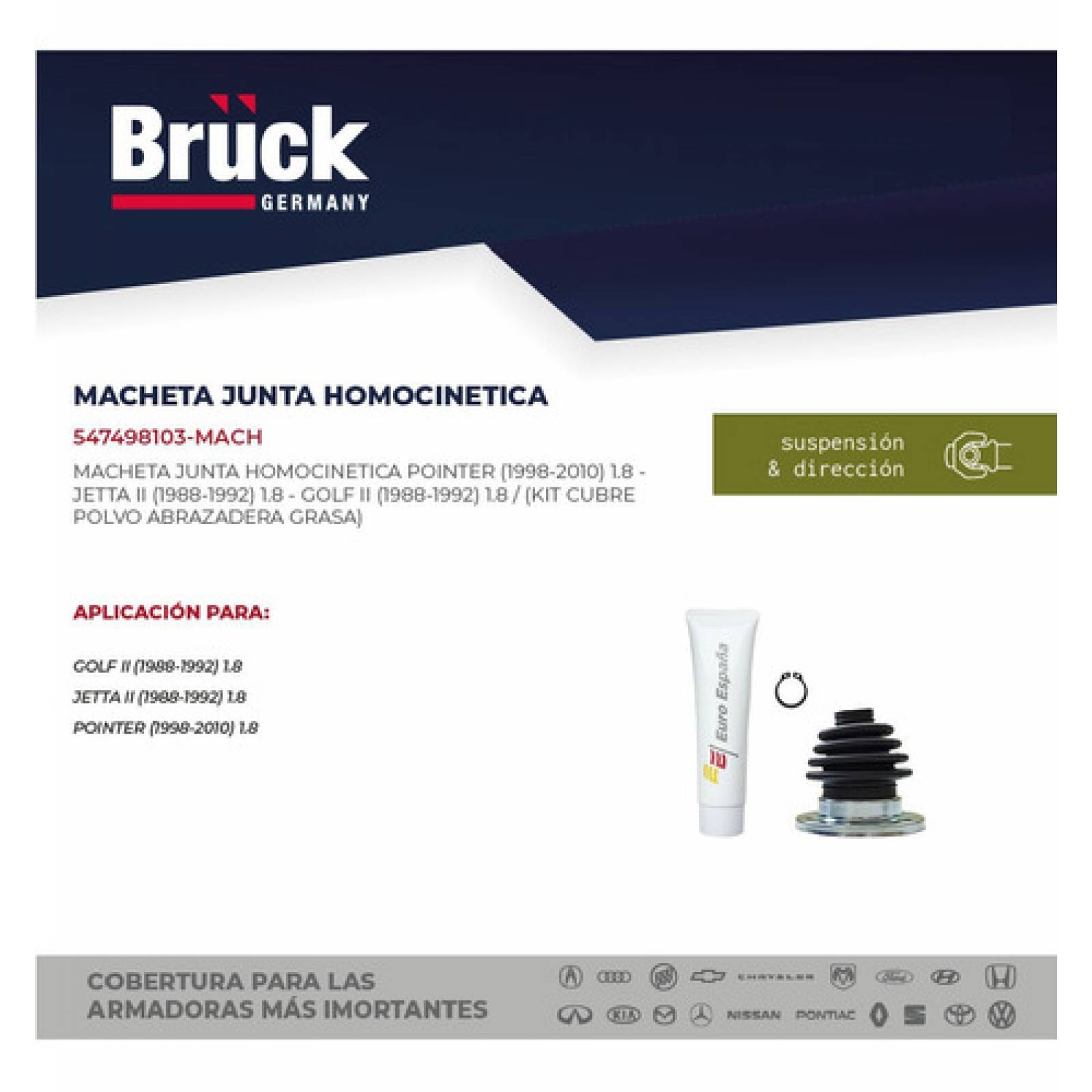 Espiga Balero Homocinetico Pointer 98-08 1.8 Lts, 33 Dientes, Lado Caja, Con Macheta Y Grasa, Euroespaña