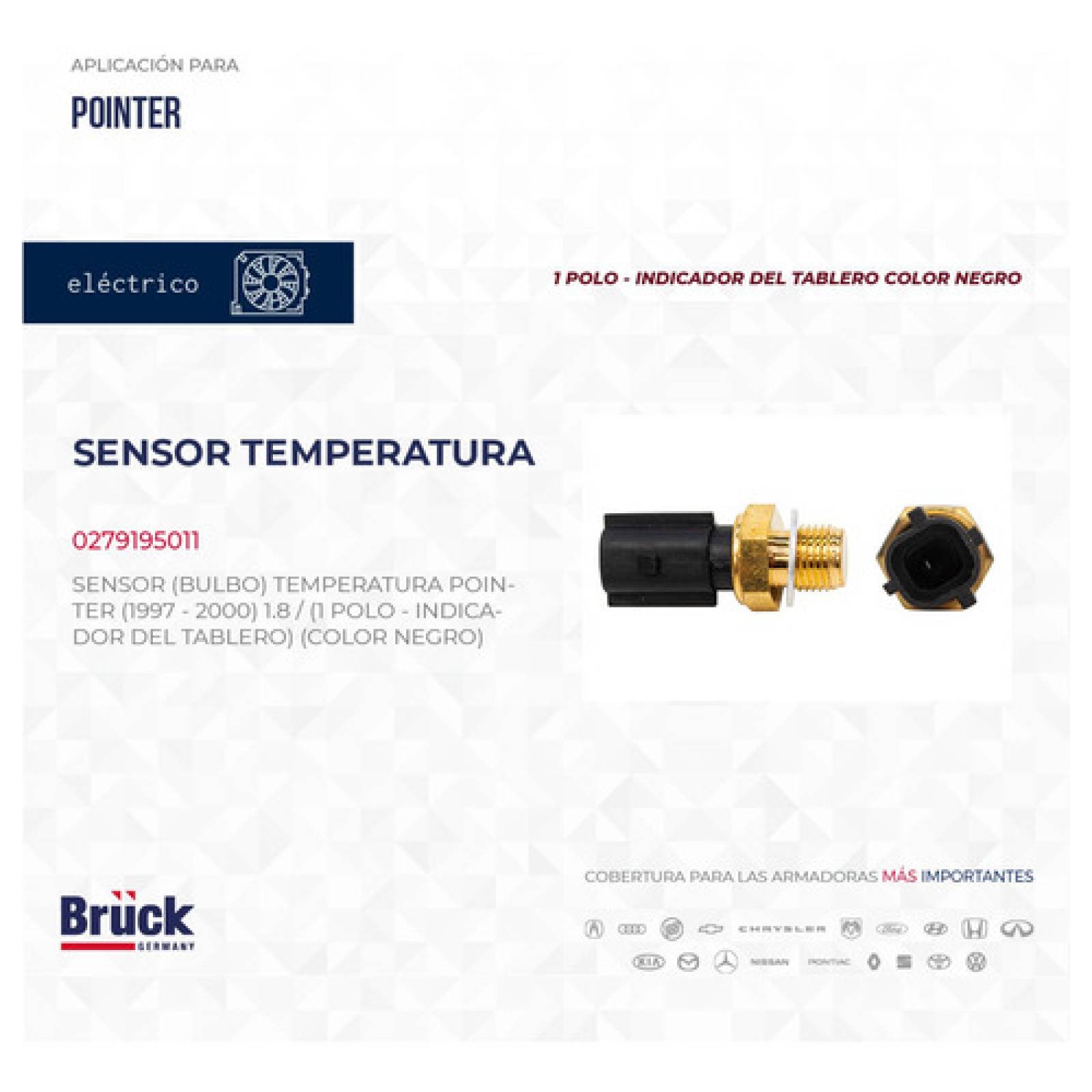 Bulbo Sensor Temperatura Pointer 97-00 Indicador Del Tablero