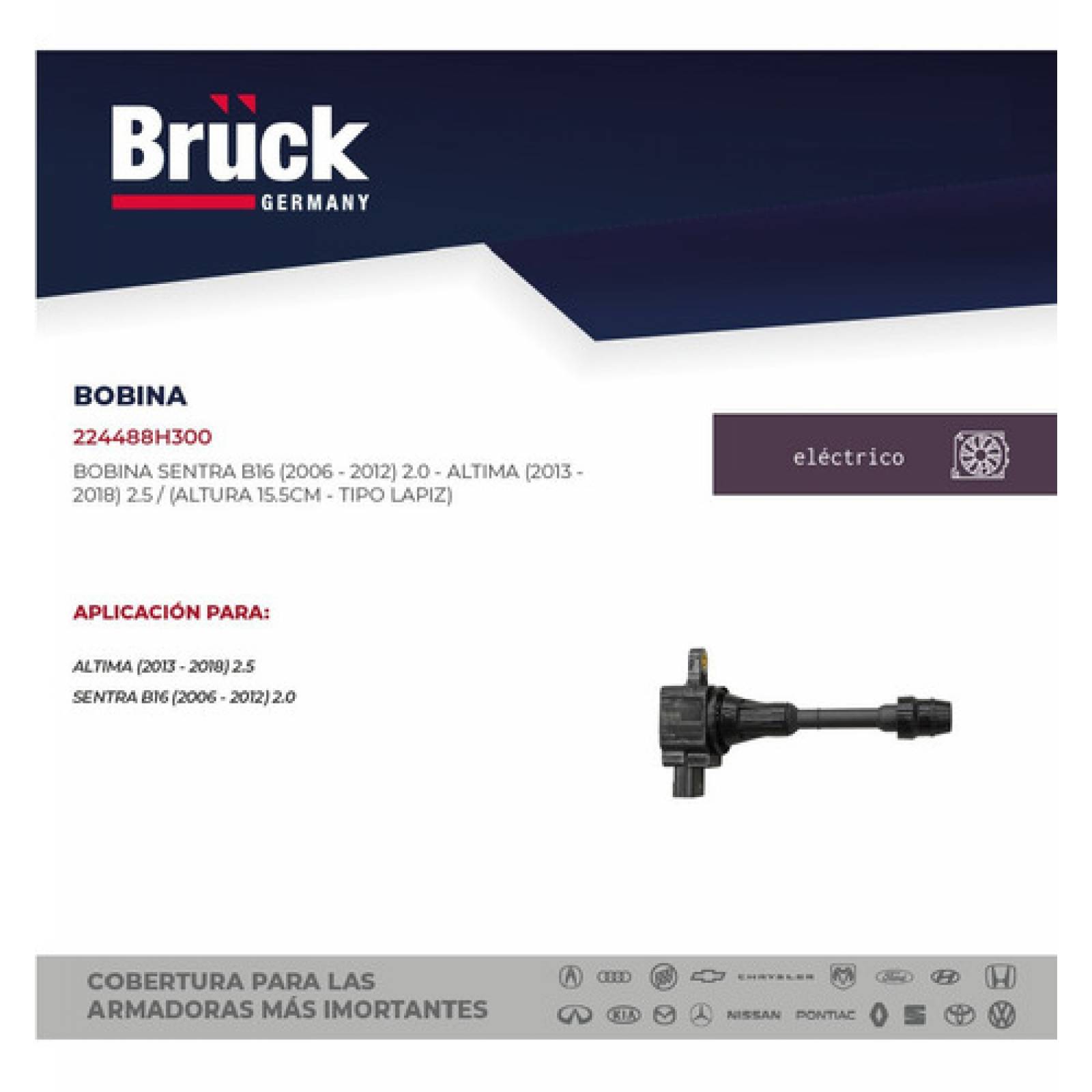 Bobina Encendido Sentra B16 06-10 Altima 2003 2.5 Lt T/lapiz