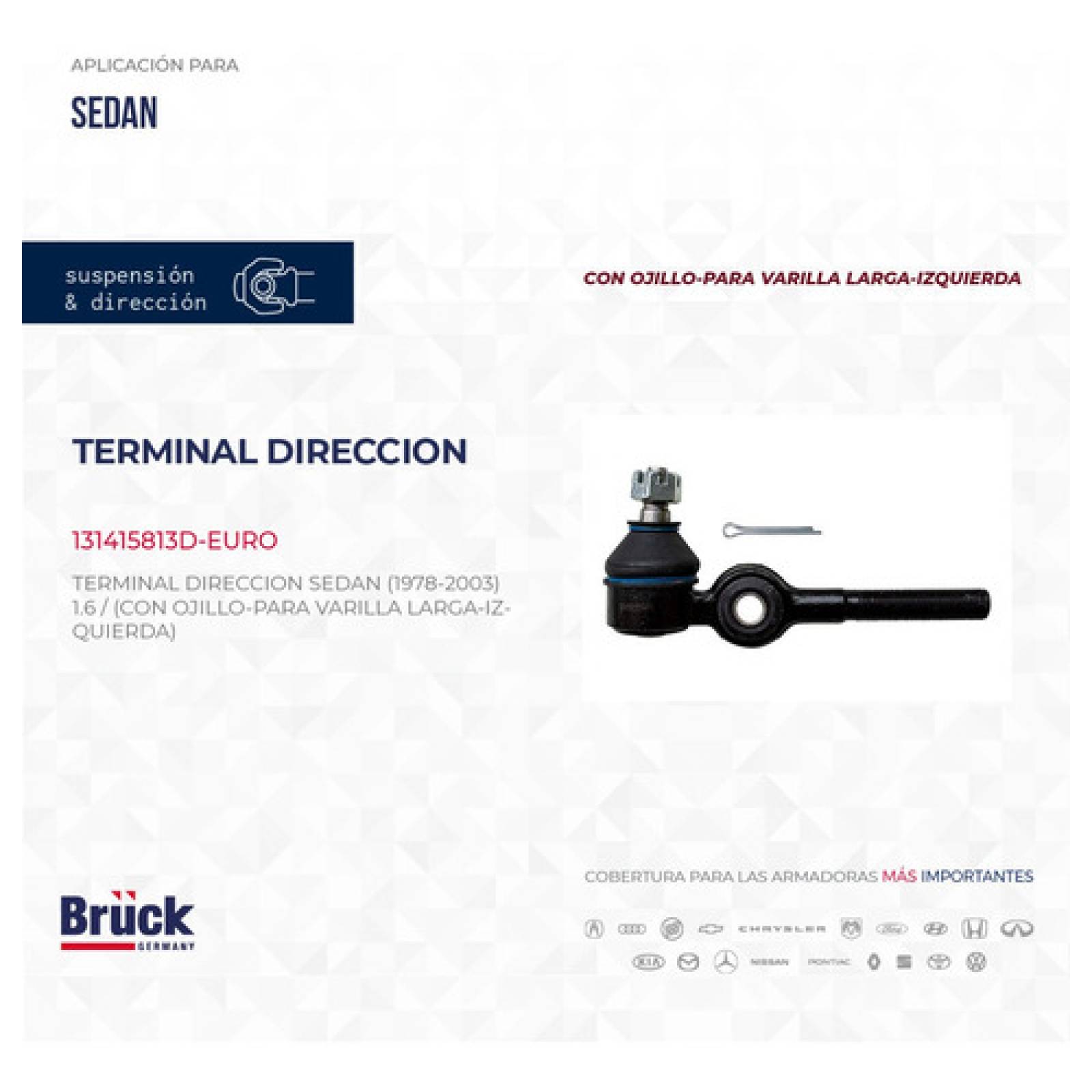 Terminal Dirección Vw Vocho Sedan 1973-2005, C/ Ojillo Para Varilla Larga, Izquierda, Euroespaña