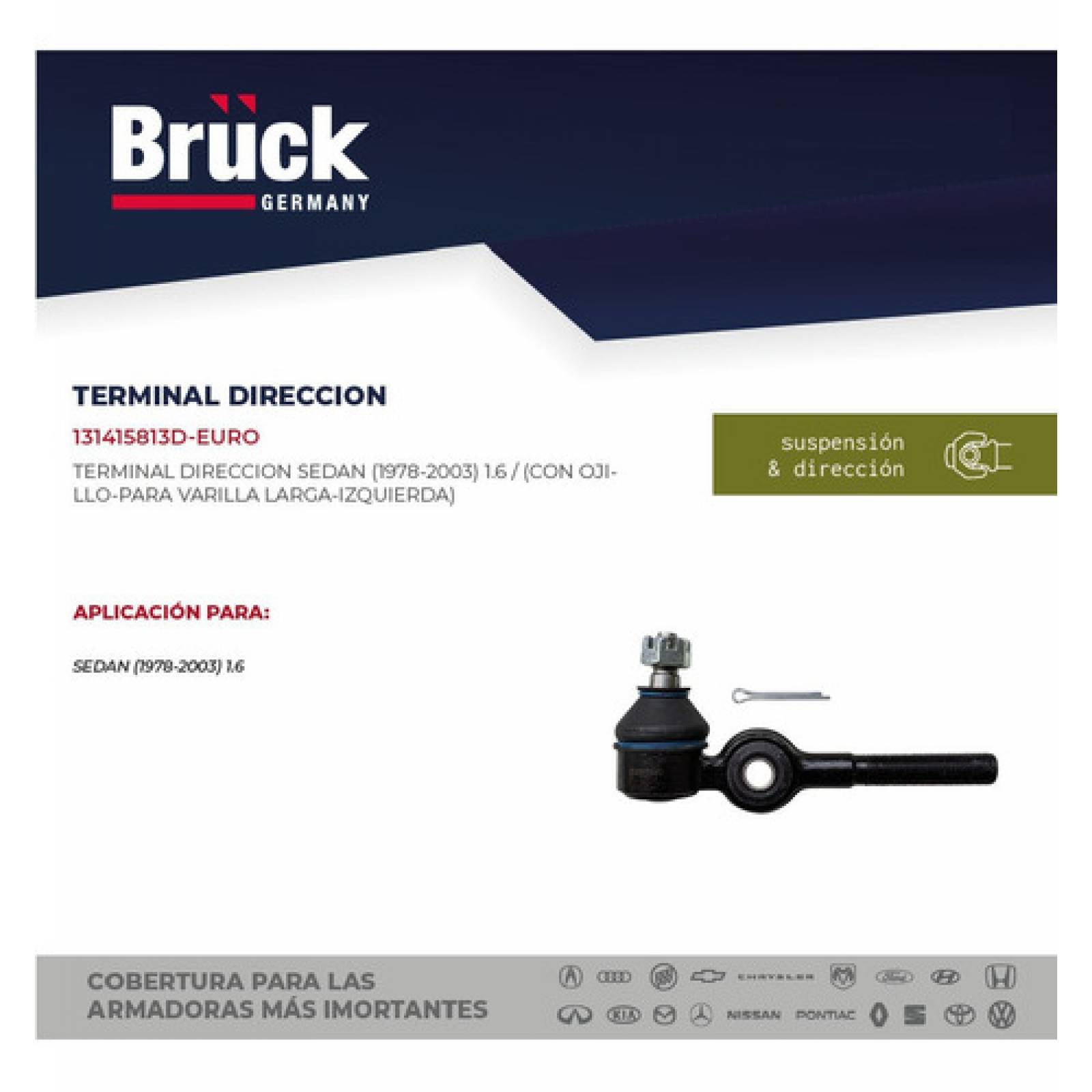 Terminal Dirección Vw Vocho Sedan 1973-2005, C/ Ojillo Para Varilla Larga, Izquierda, Euroespaña