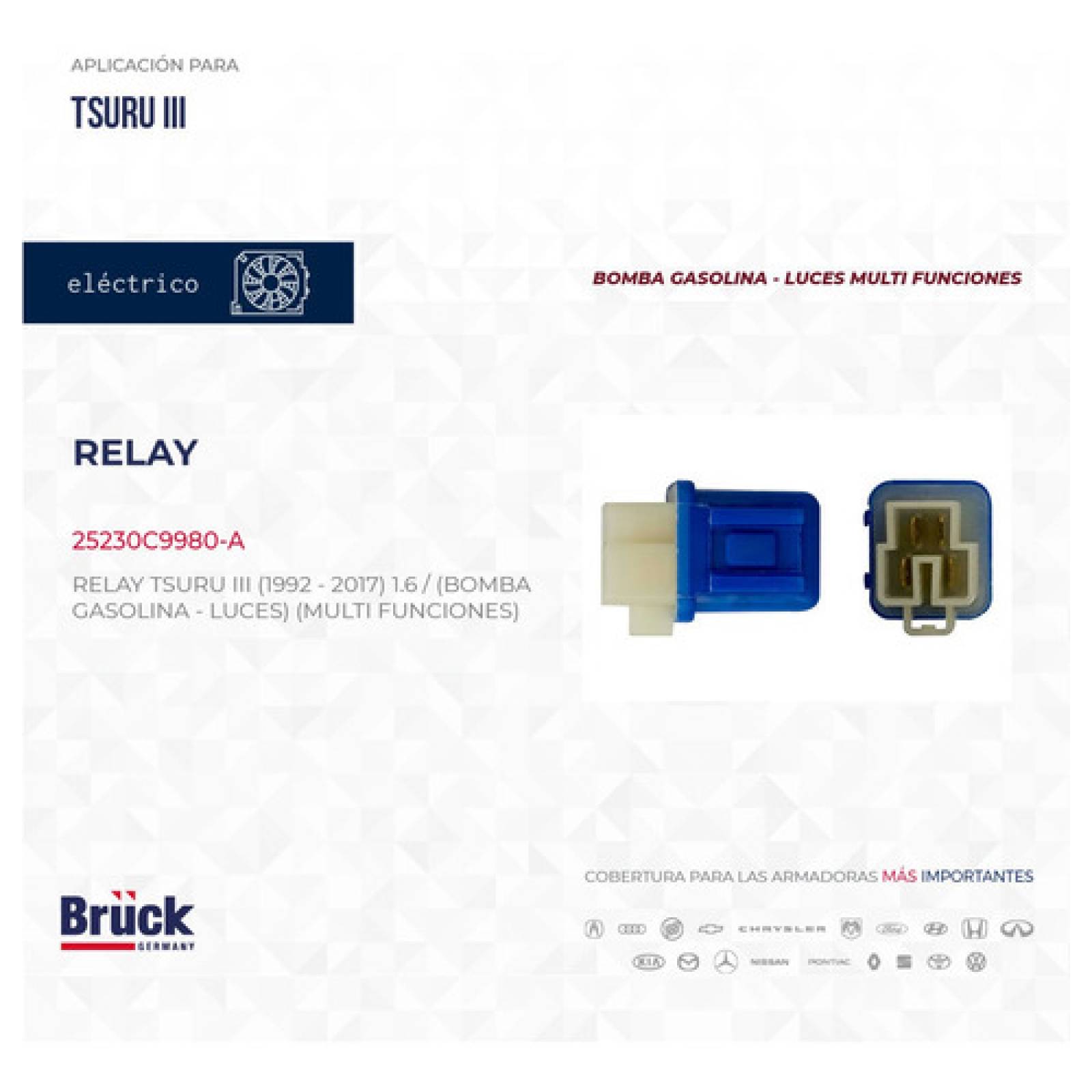 Relevador Relay Bomba Gasolina Tsuru 3 1992 - 2017 