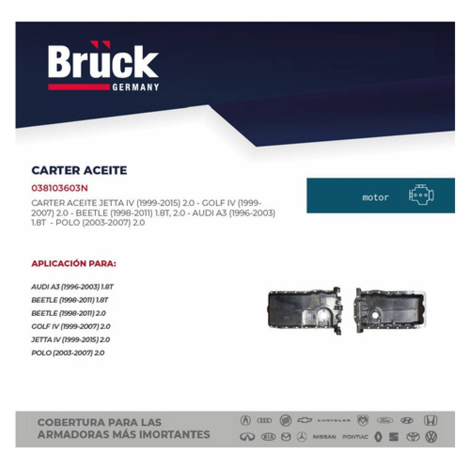 Carter Aceite Volkswagen New Beetle 1998 - 2011 2.0 Litros