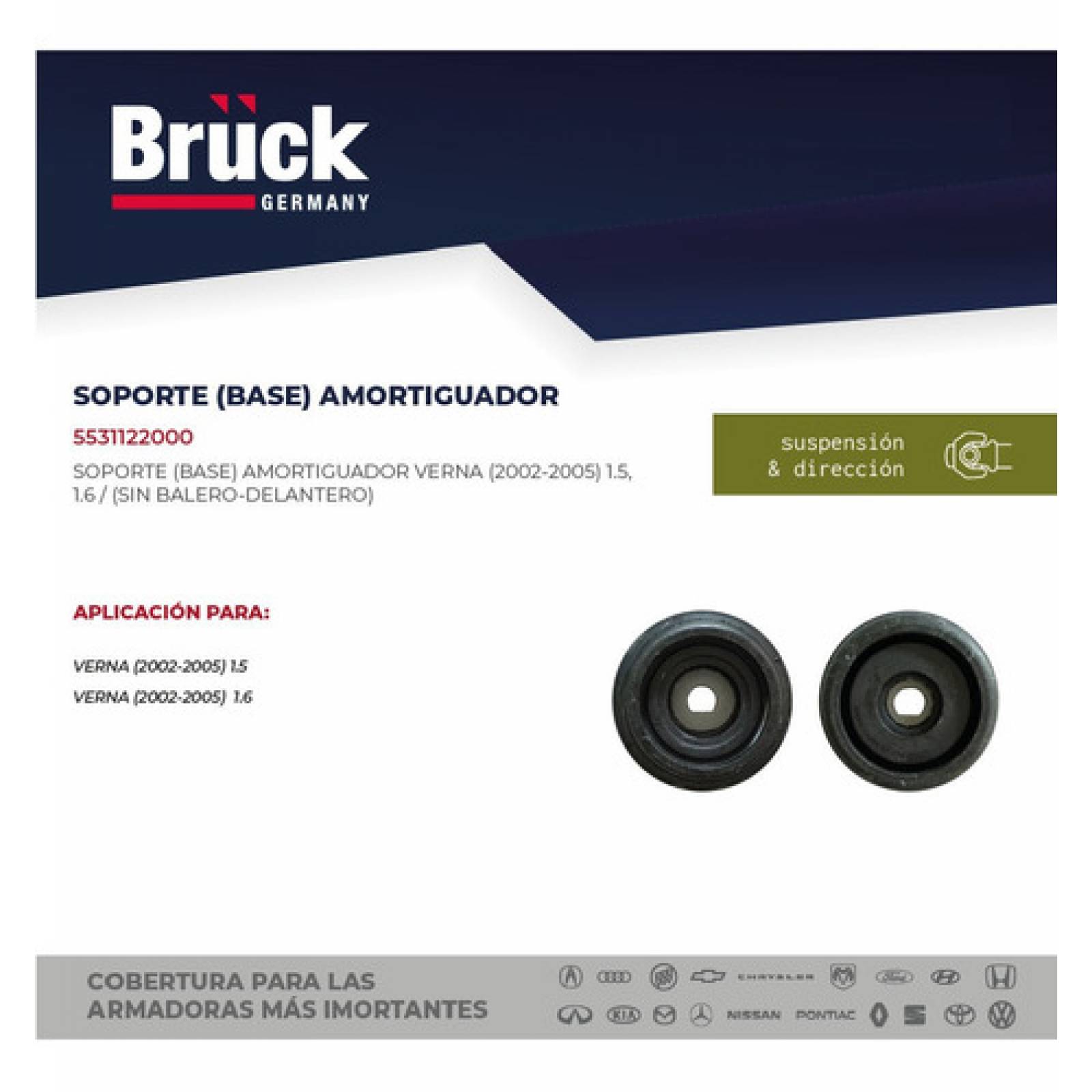 Soporte Base Amortiguador Verna 2004 1.5 Del Der