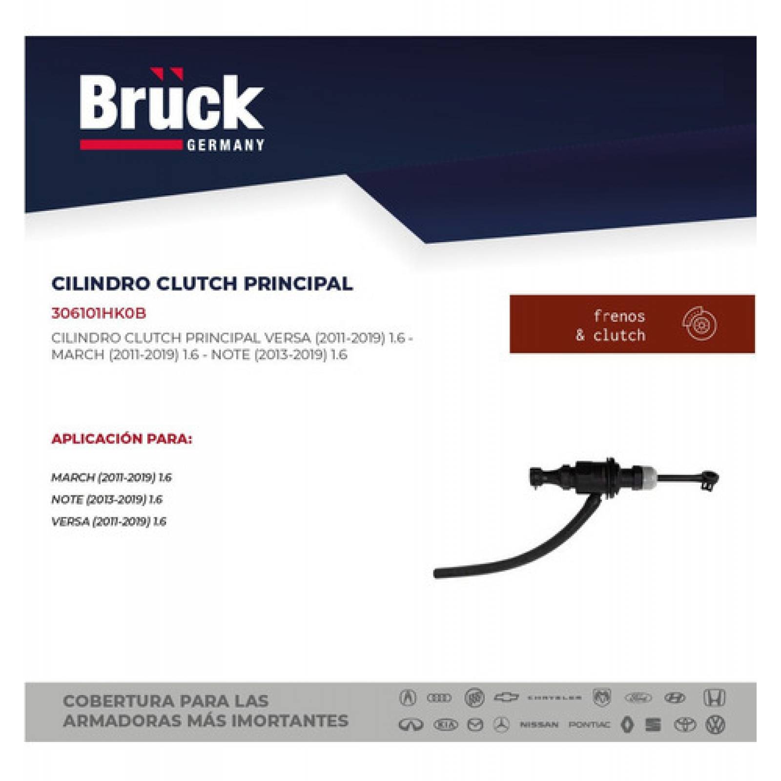 Cilindro De Clutch Principal Versa March Note Todos  1.6 Lts